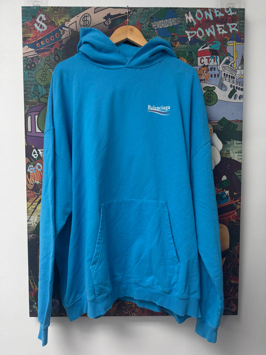 Balenciaga Azure Pepsi Logo Hoodie New Medium