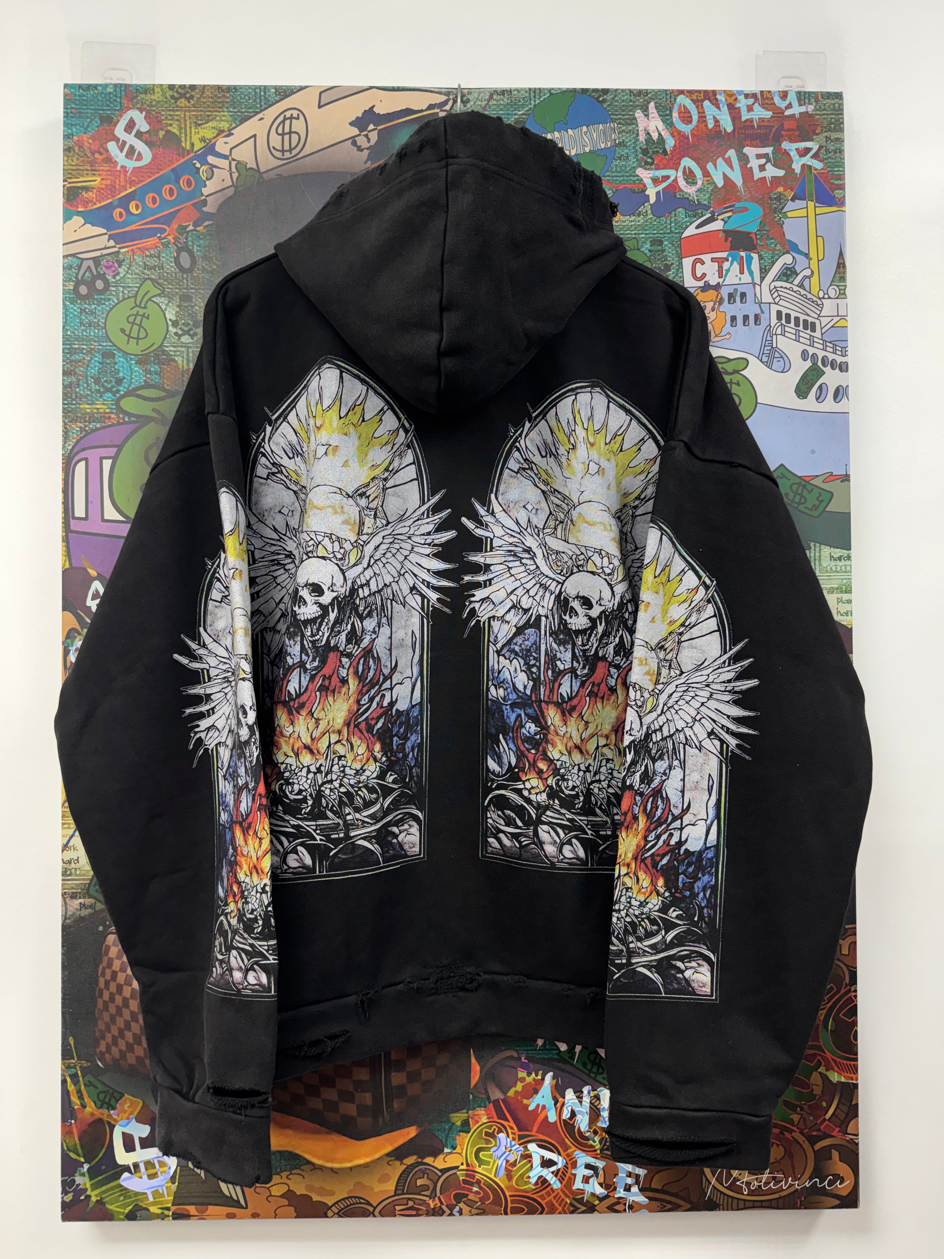 Who Decides War Skull Pullover Coal Hoodie