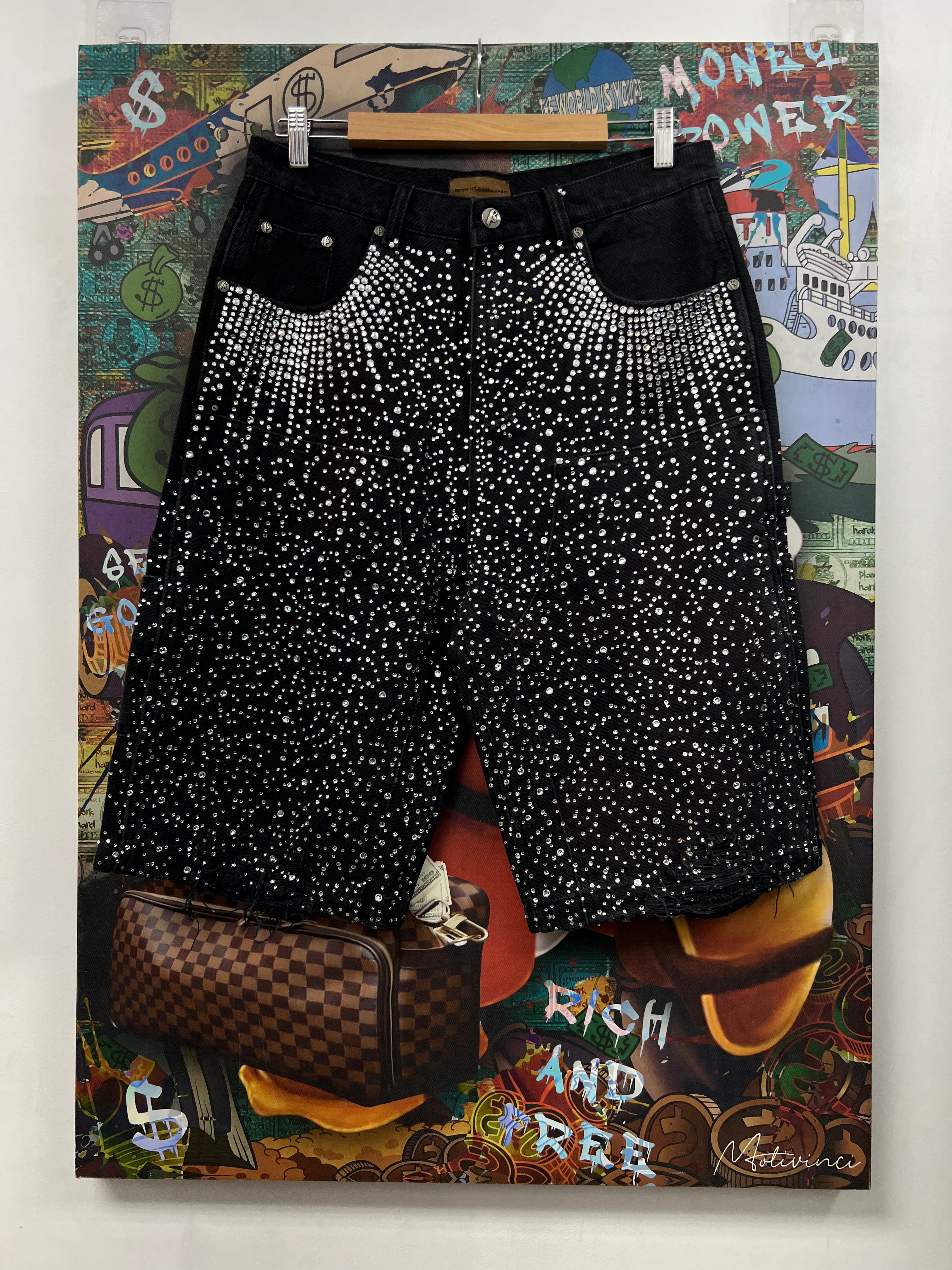 Birth Of A Royal Child Black Diamond Boro Jean Shorts