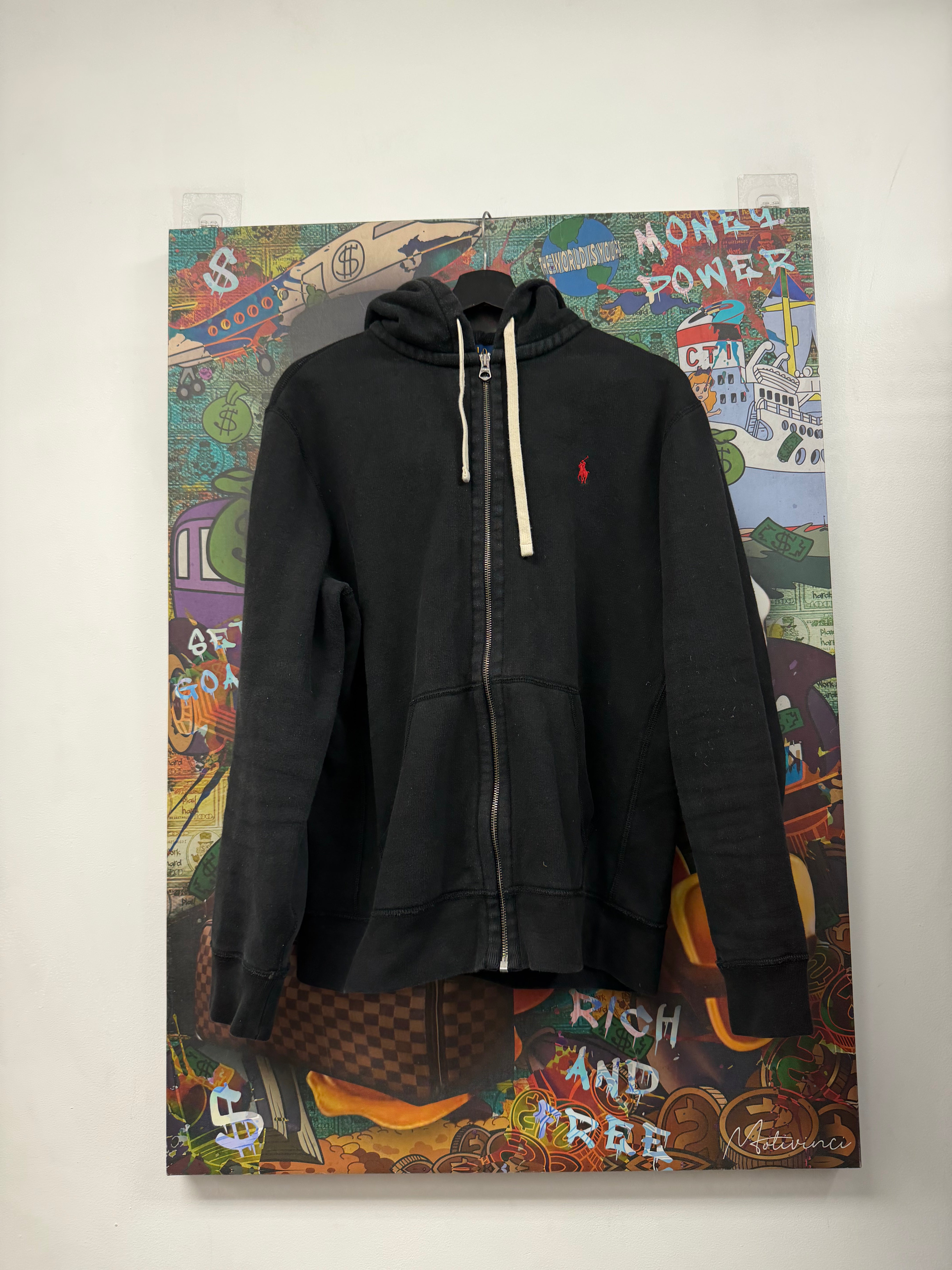 Polo Ralph Lauren Black Red Thermal Zip Up