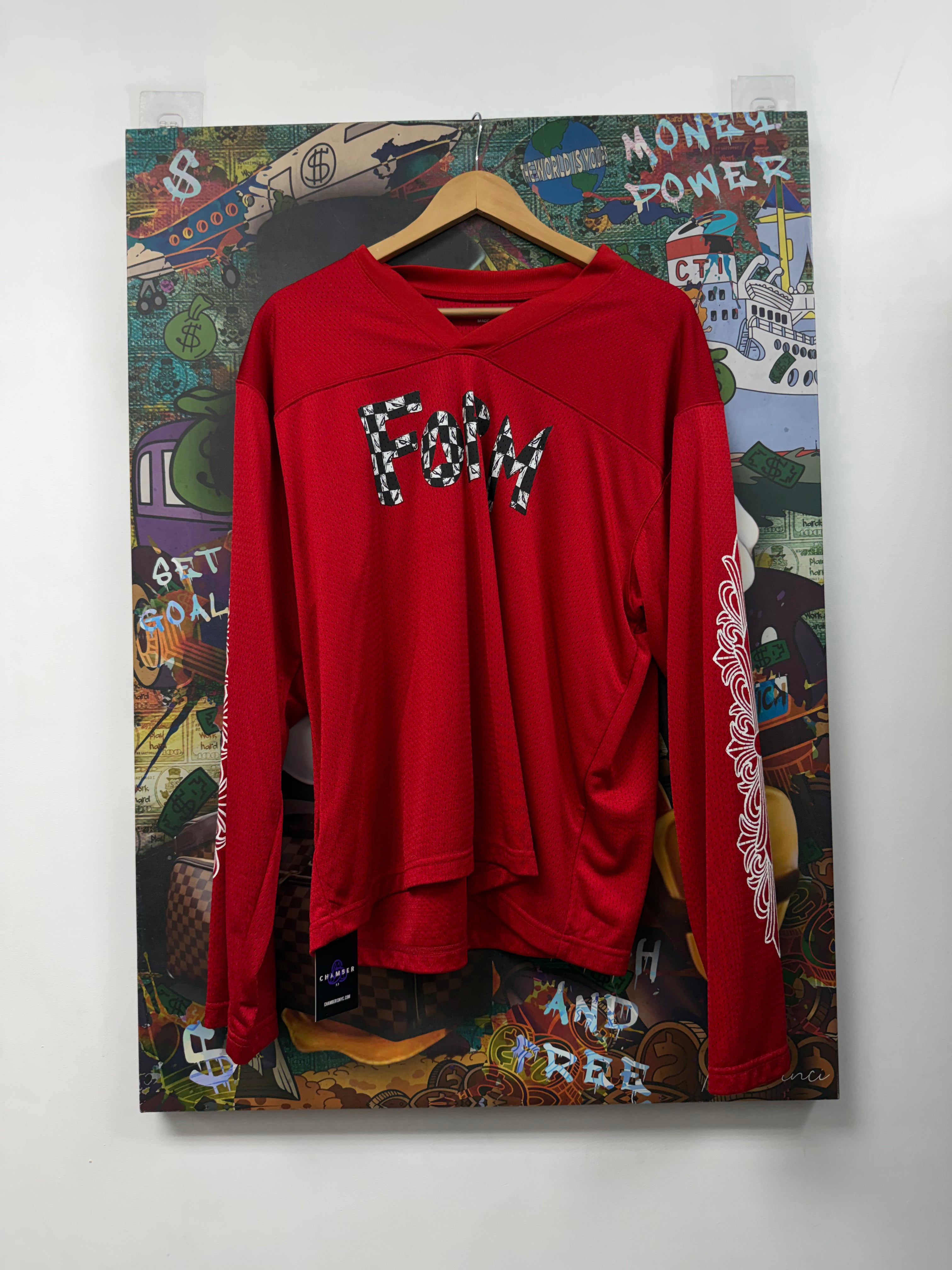 Chrome Hearts Red Matty Boy Form LS Jersey