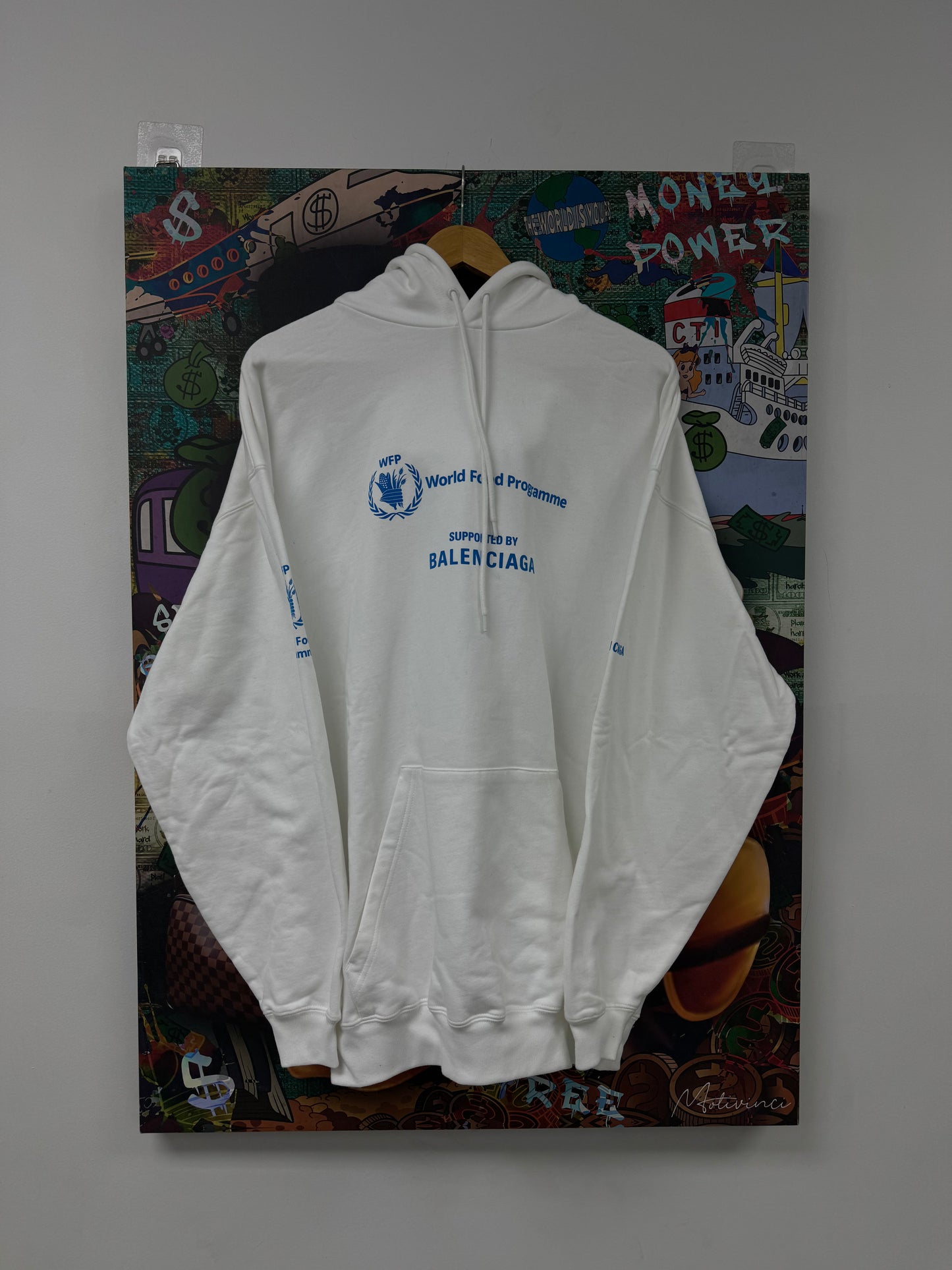 Balenciaga Food Programme Hoodie White Blue New Small With Tags