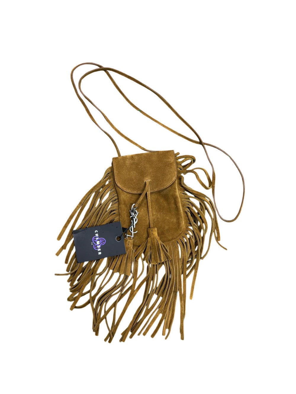 YSL Anita Velour Hand Brown Bag