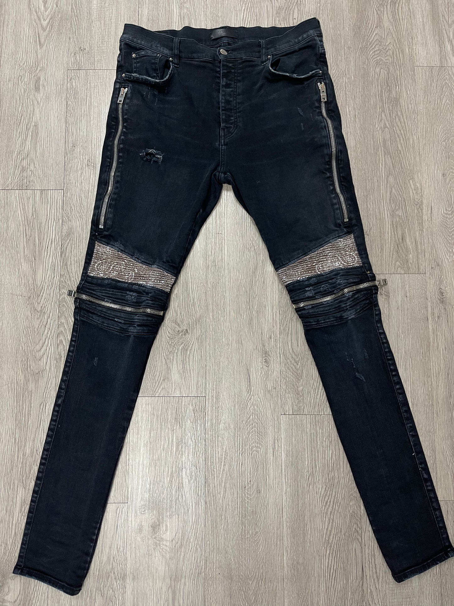 Amiri MX2 Black Brown Paisley Jeans