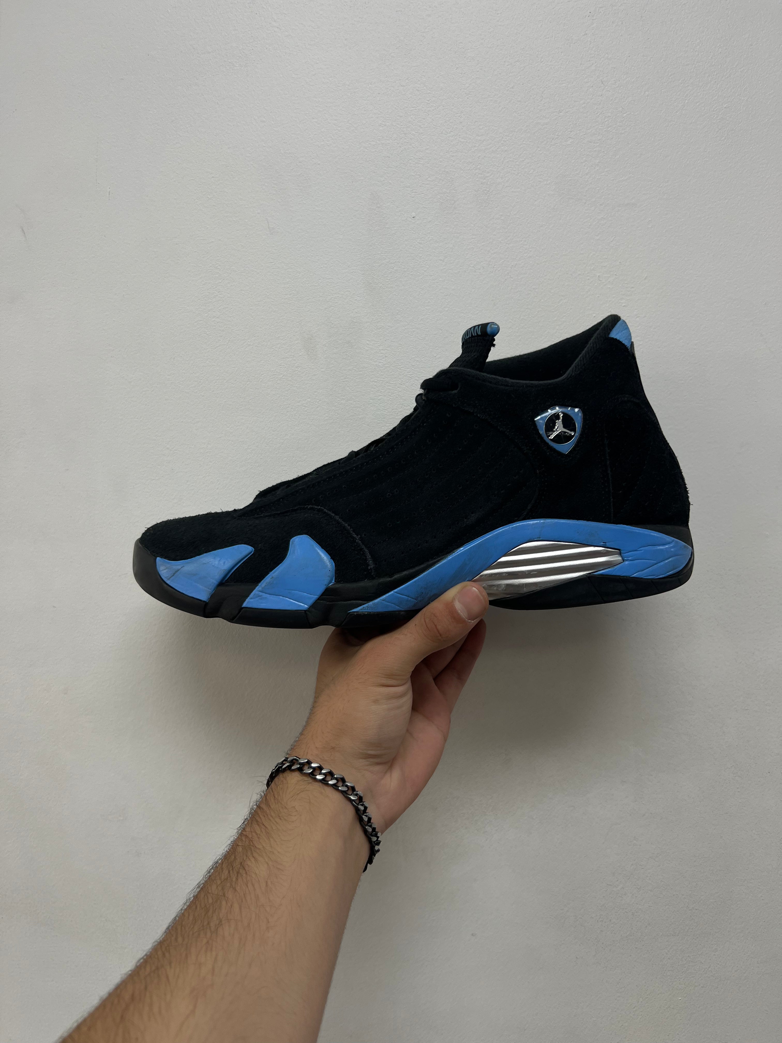 Jordan 14 Black University Blue Sneakers