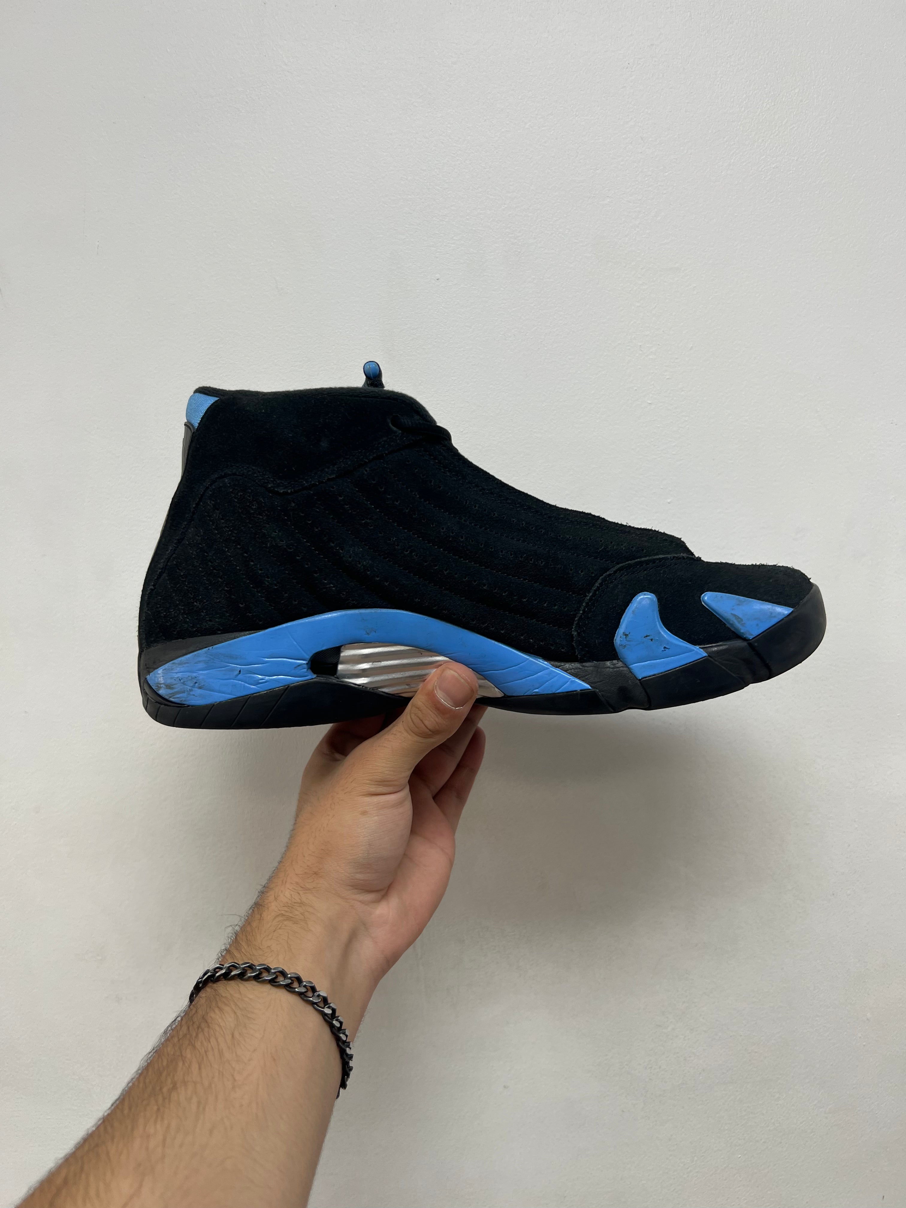 Jordan 14 Black University Blue Sneakers