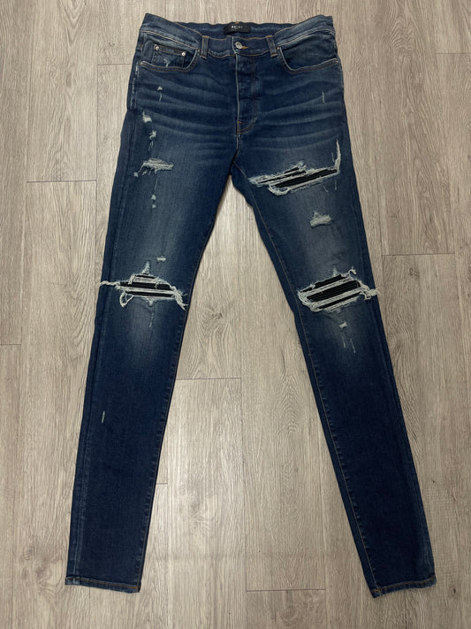 Amiri Dark Wash Black Patch MX1 Jeans