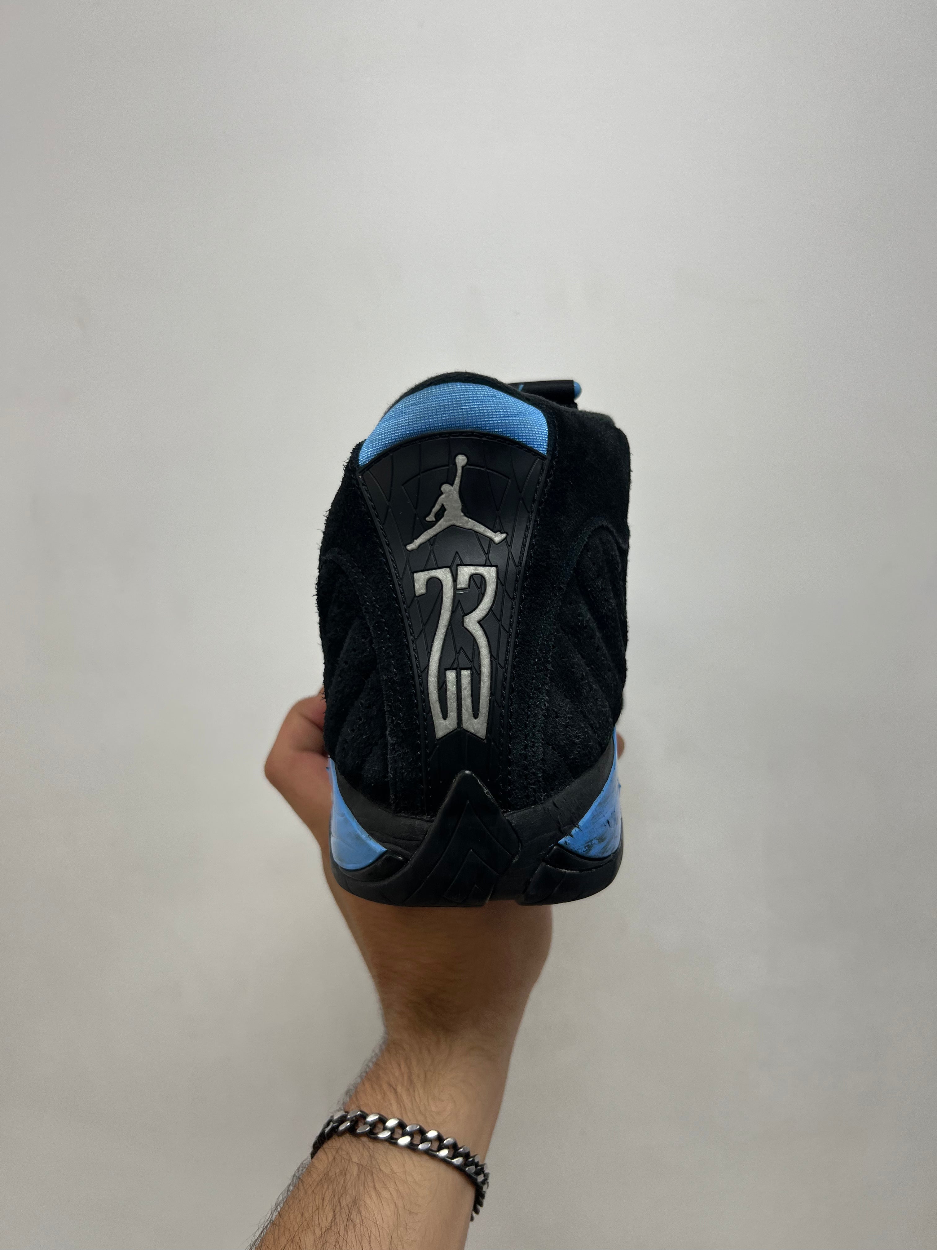 Jordan 14 Black University Blue Sneakers