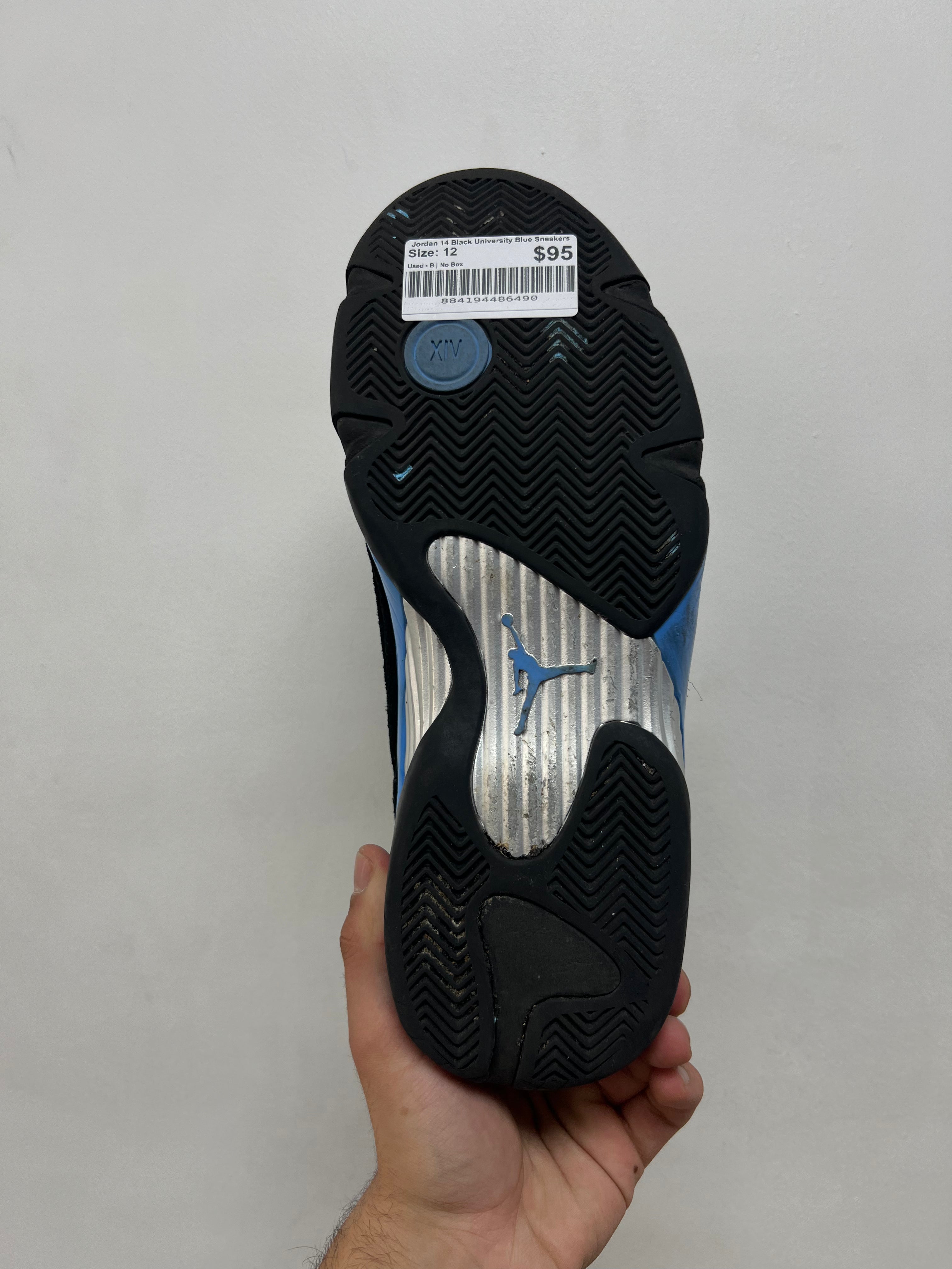 Jordan 14 Black University Blue Sneakers