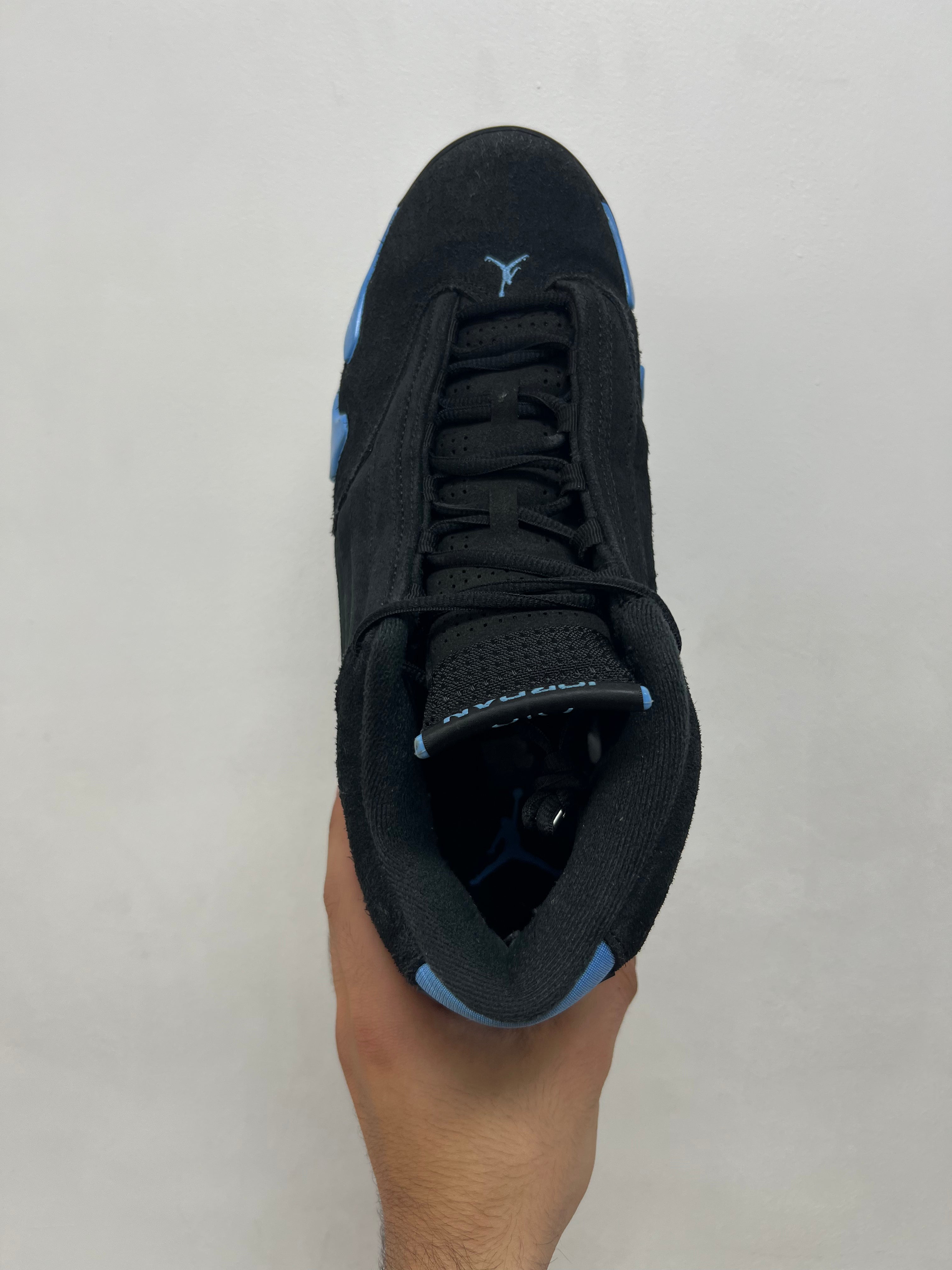 Jordan 14 Black University Blue Sneakers