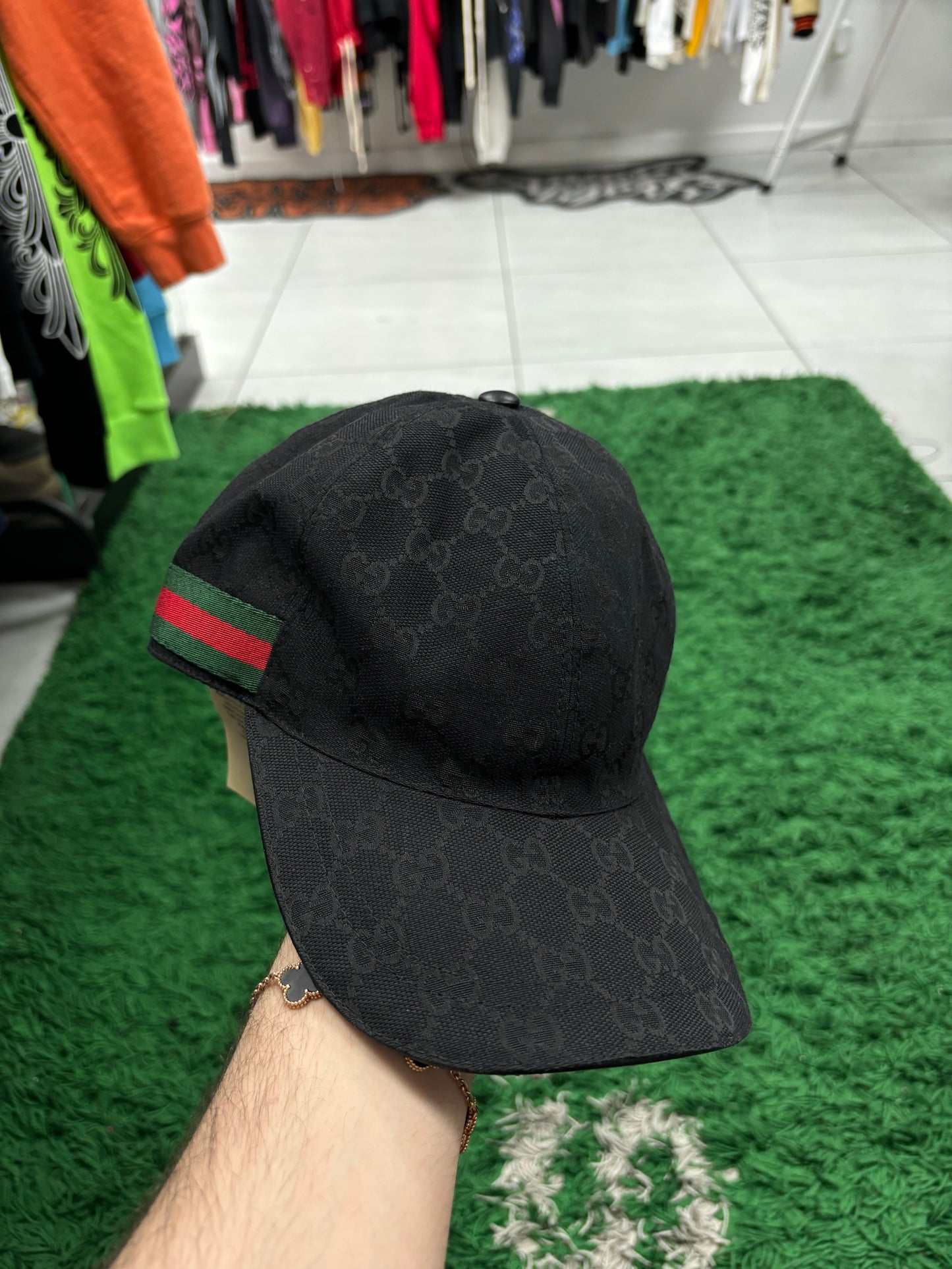 Gucci Monogram Cap Black size:Medium Used