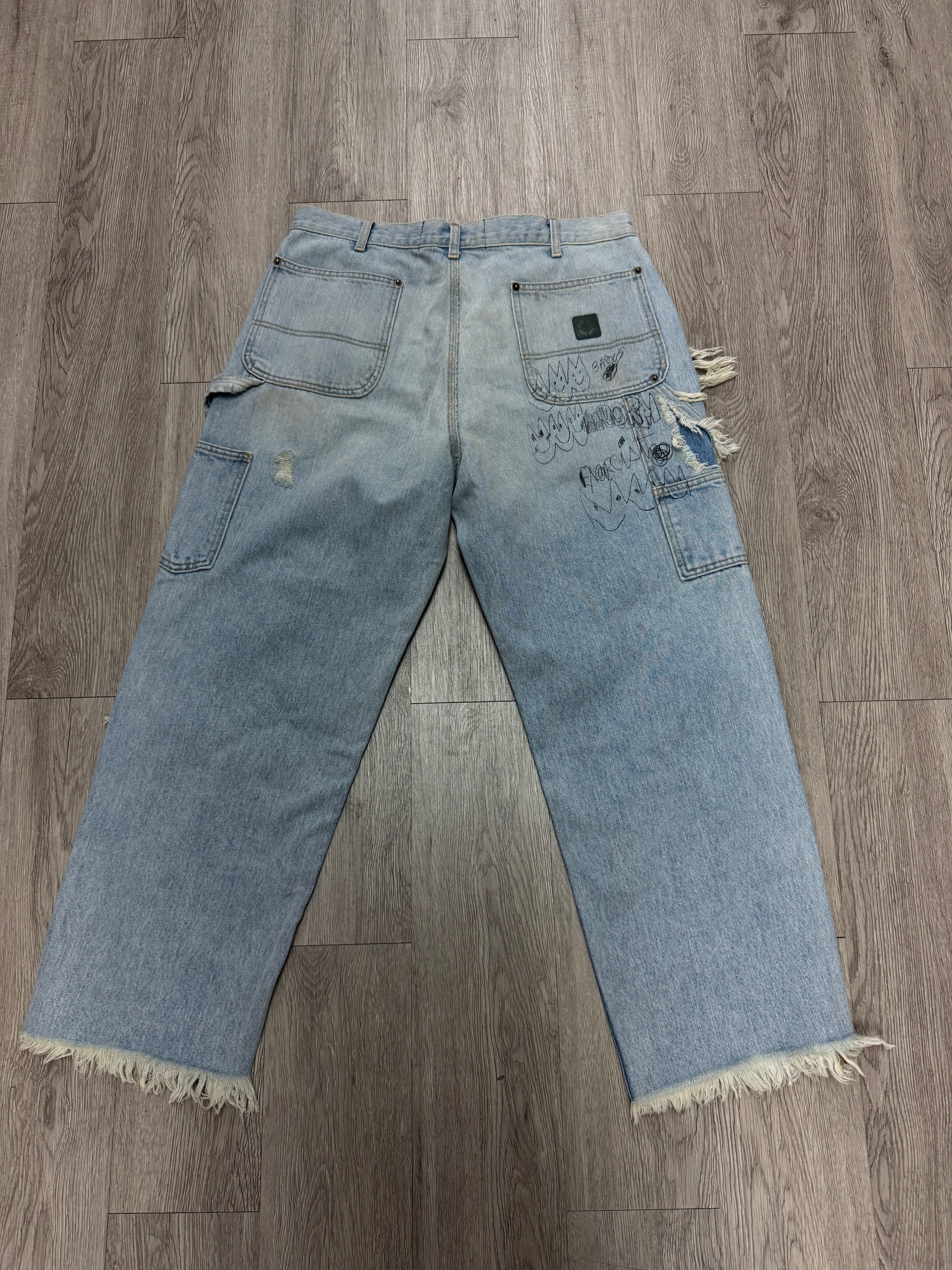 Paly Light Wash Studded Double Knee Jeans