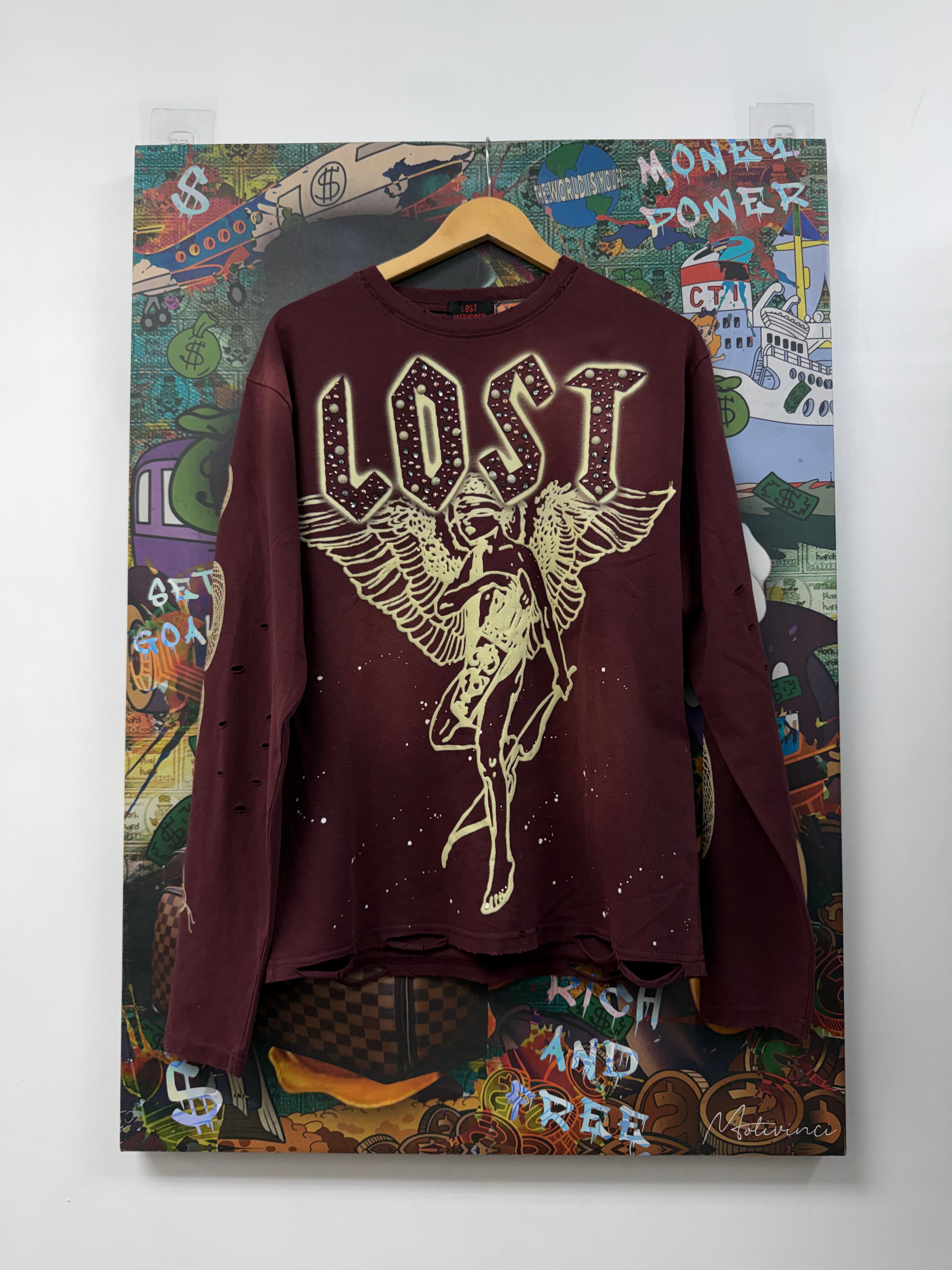Lost Intricacy Maroon Angel Long Sleeve