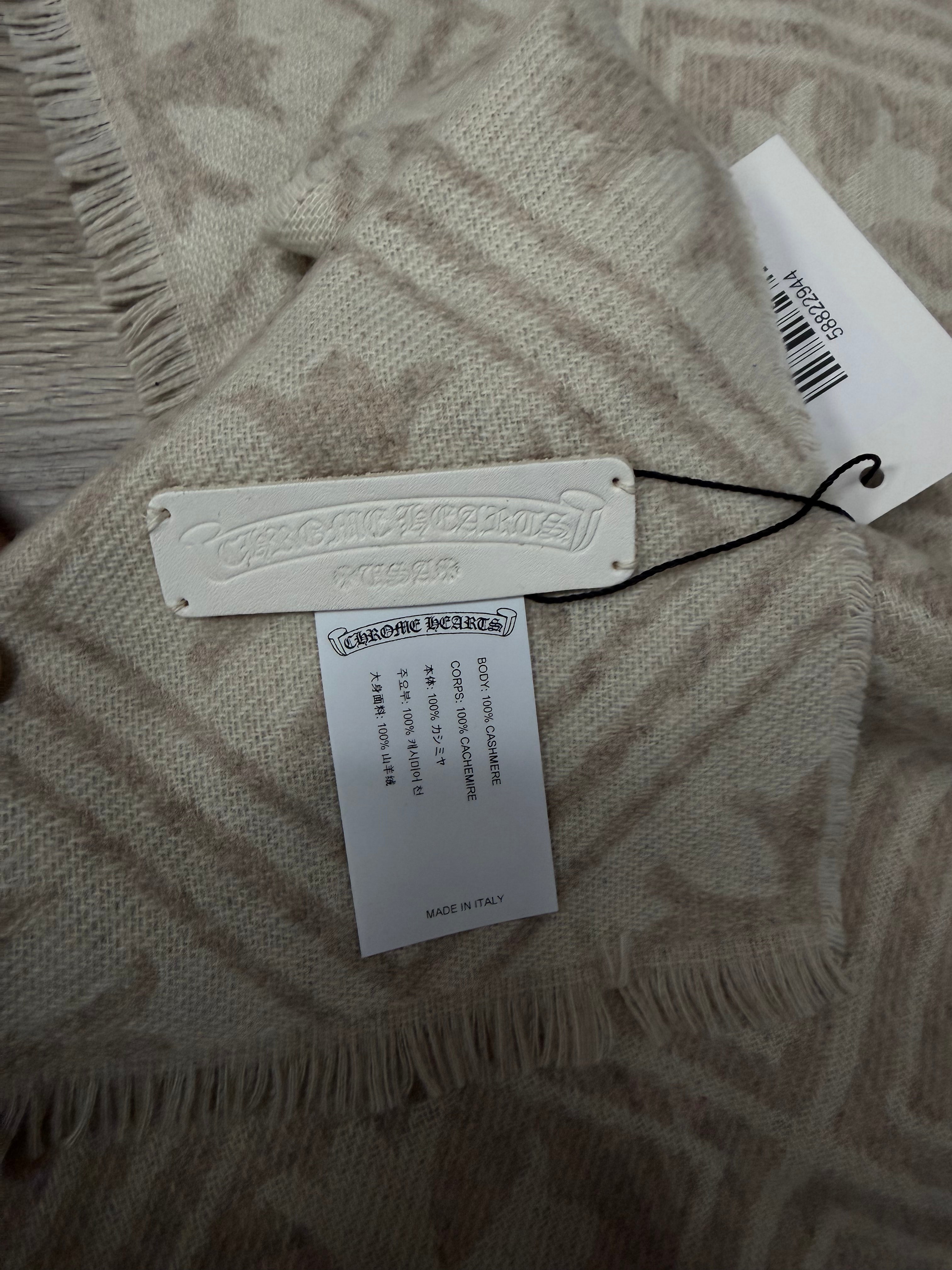 Chrome Hearts Beige Cashmere Scarf