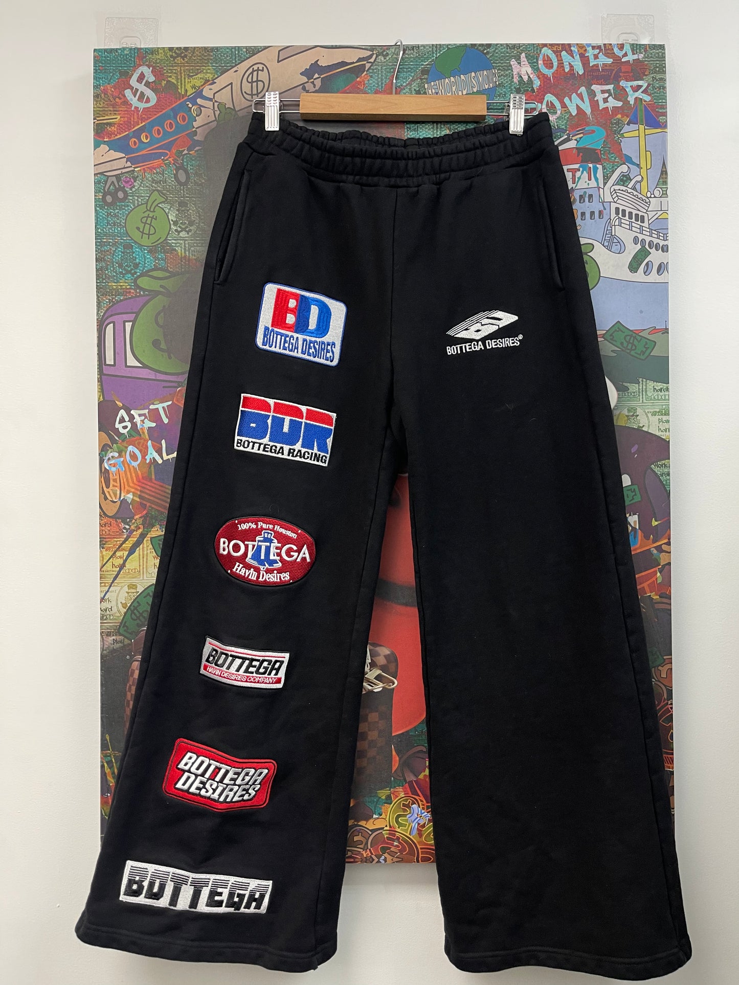 Bottega Desires Black Patch Sweats Sweats