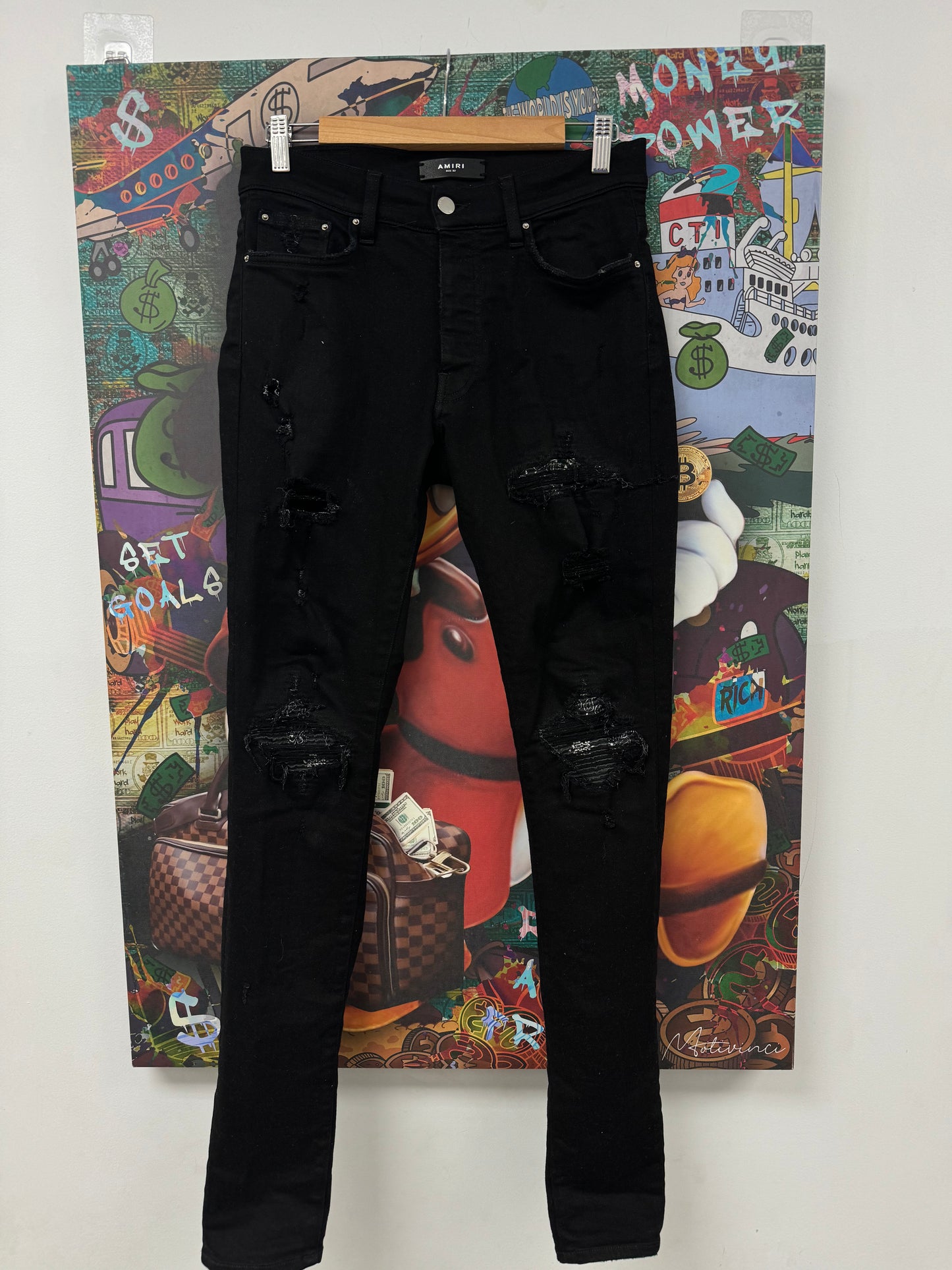 Amiri MX1 Black Paisley Patch Used 30 N/A