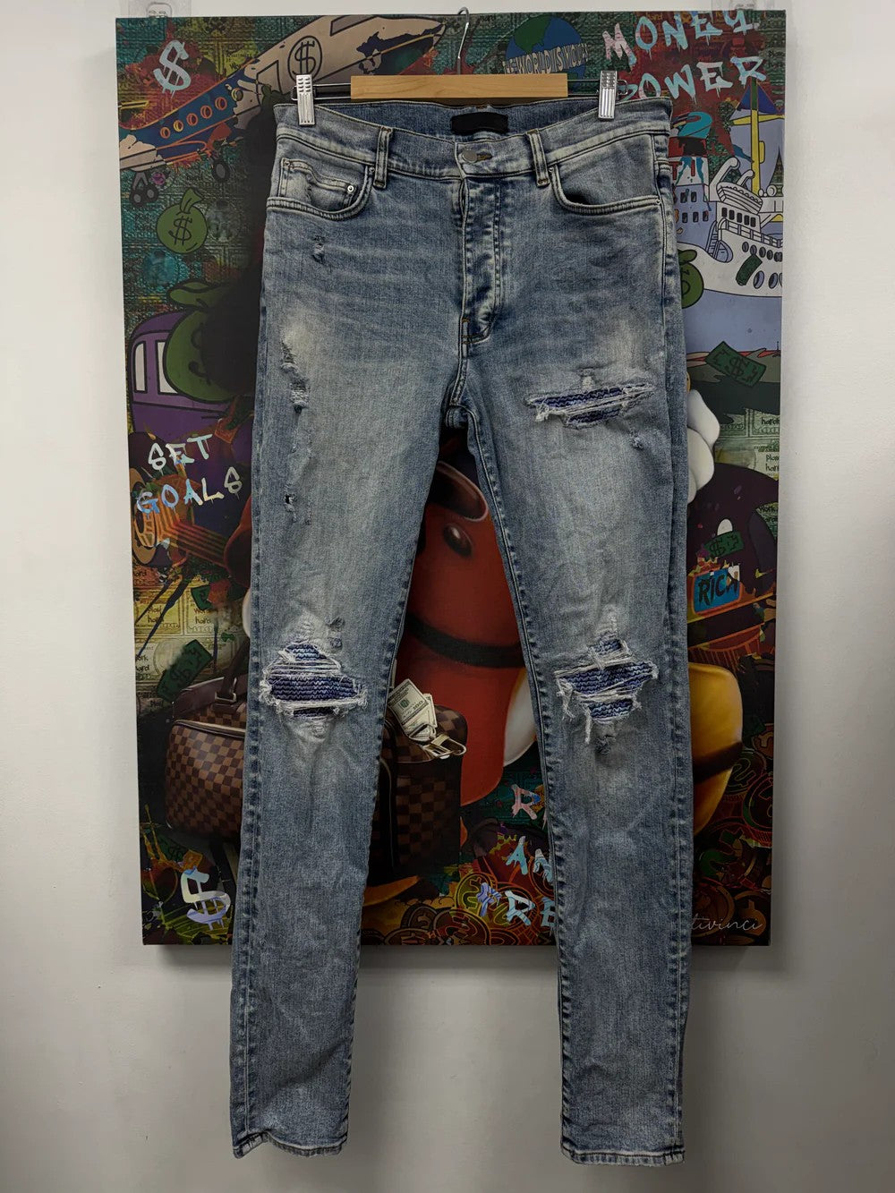 Amiri Aqua Patch MX1 Light Wash Jeans