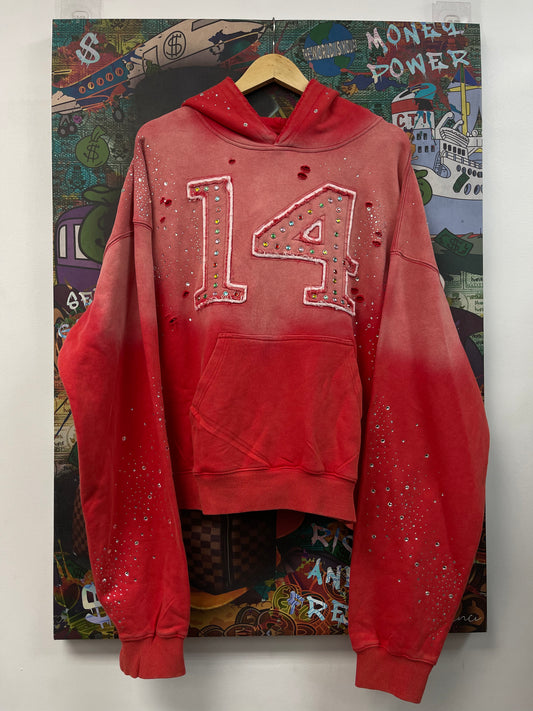 Vale Red 14 Studded Hoodie