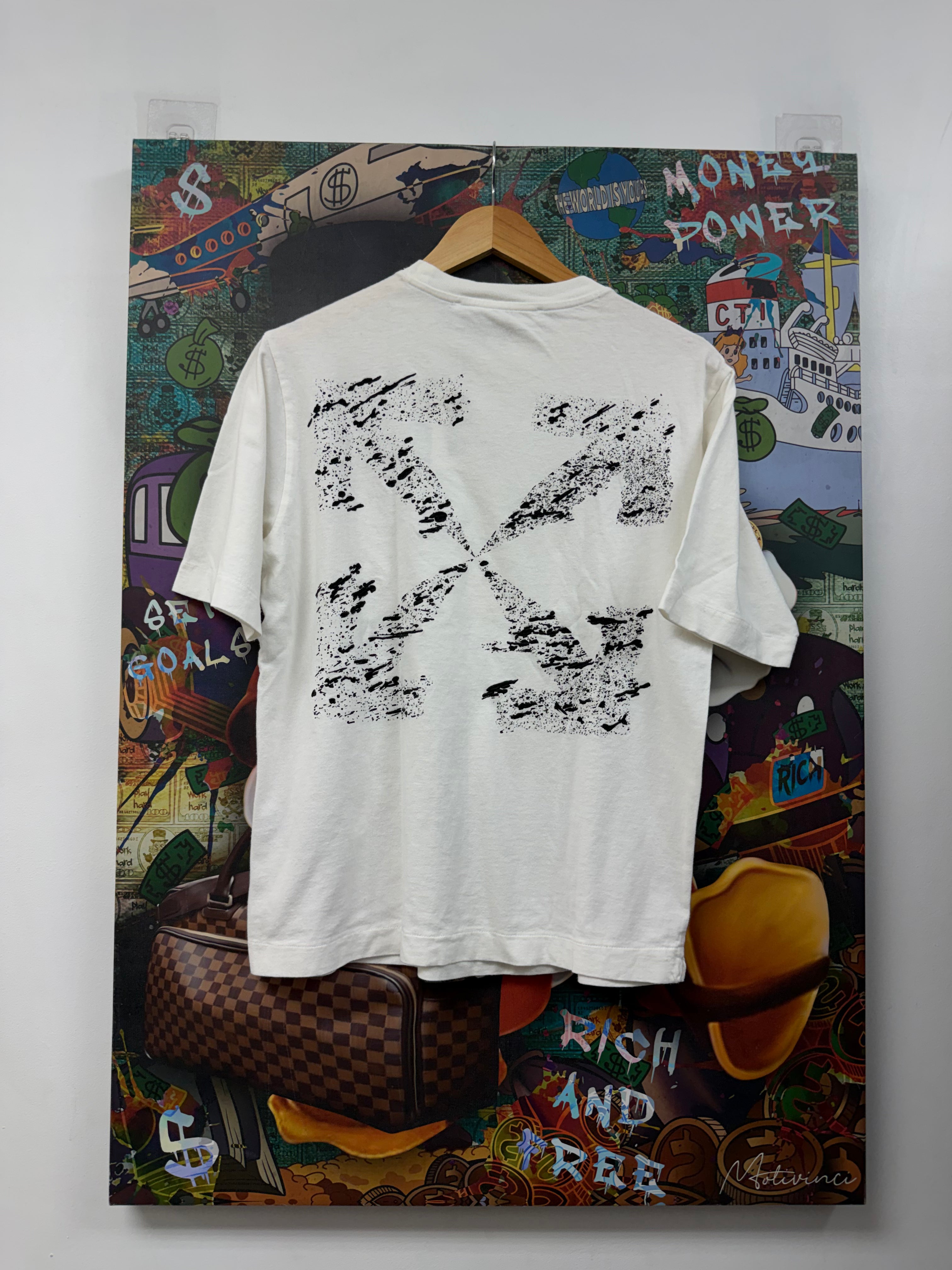 Off-White White Black Embroidered Tee