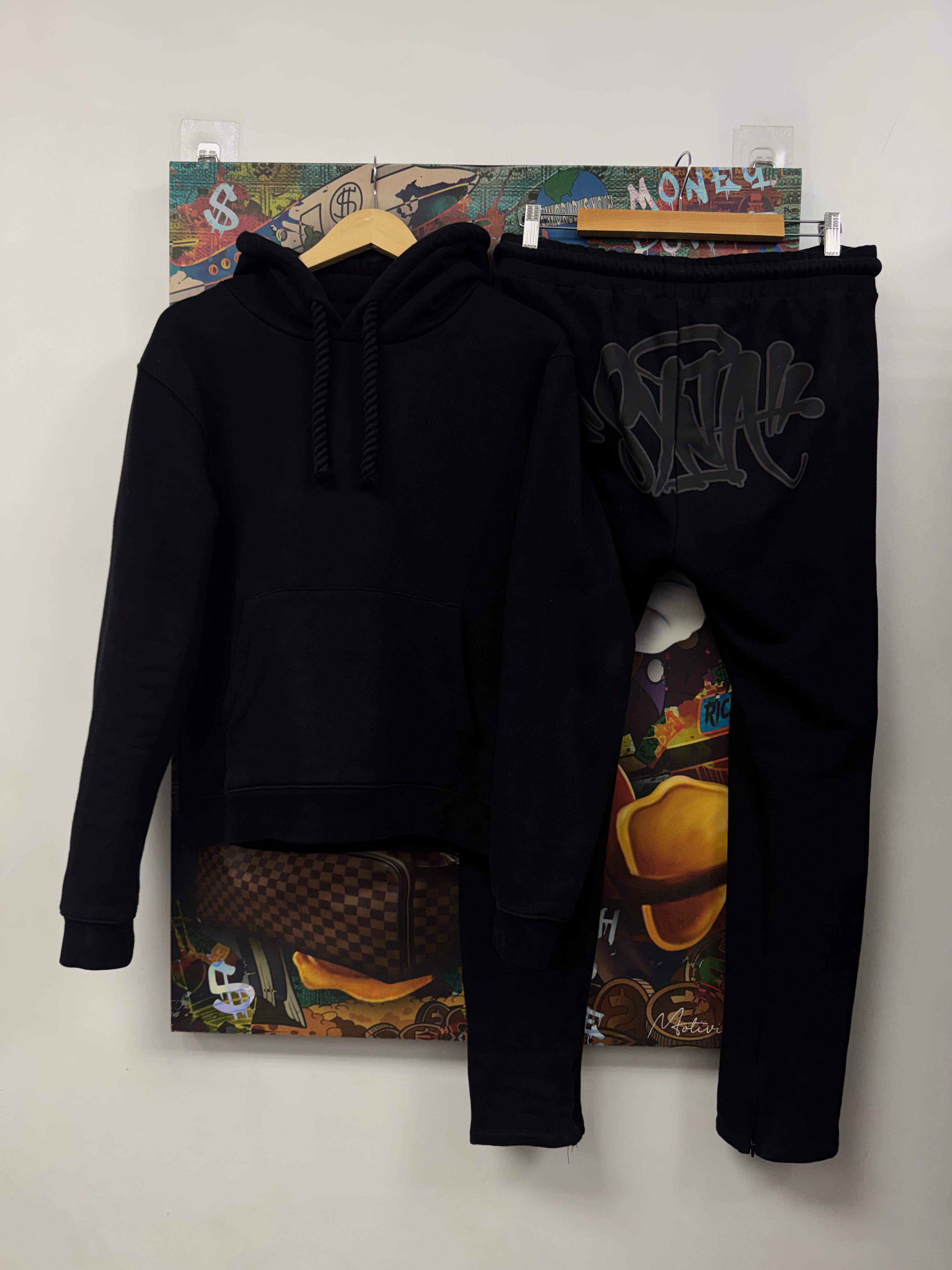 Syna Black Tonal Sweatsuit