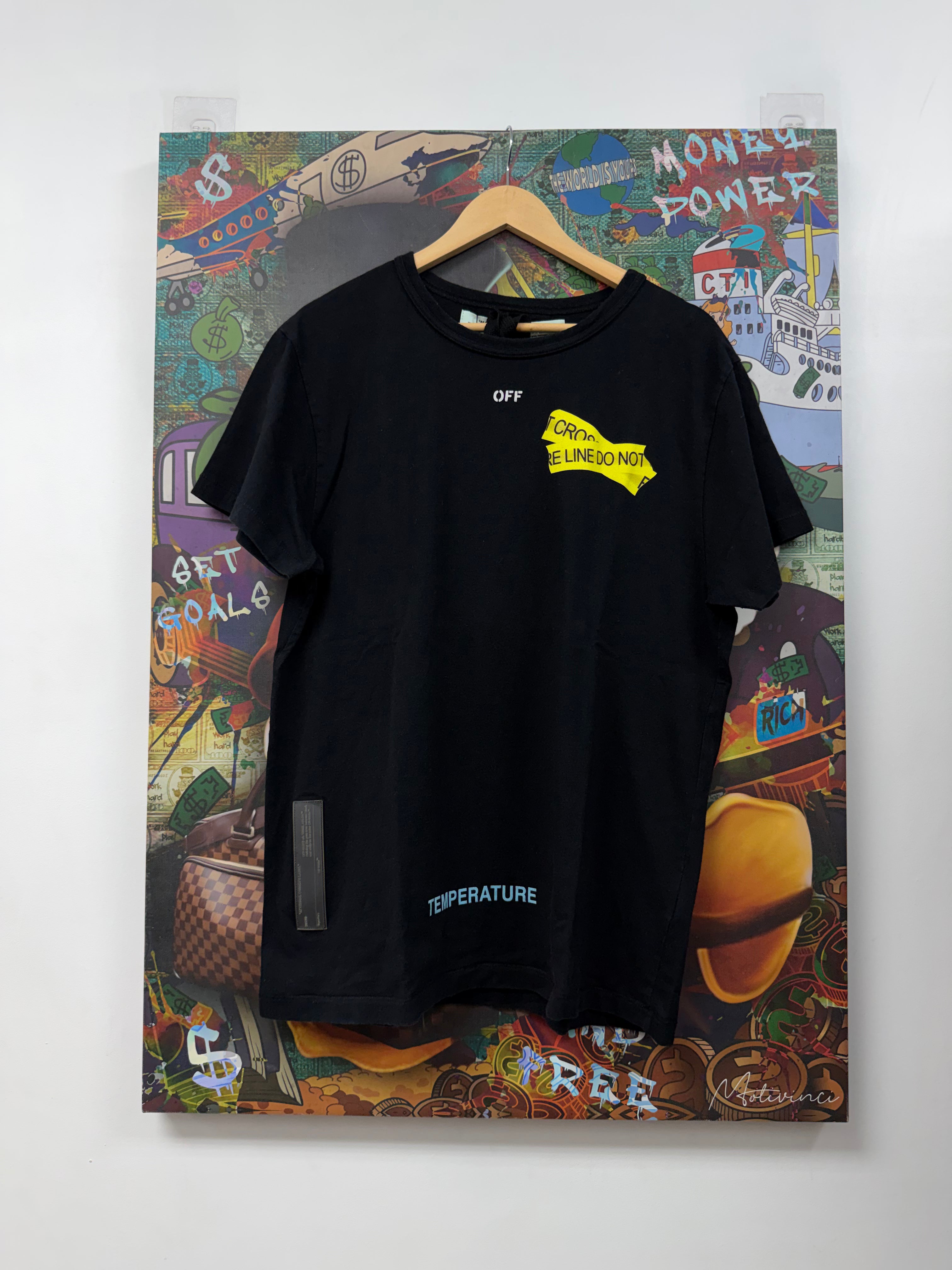 Off-White Black Yellow Caution Tape Tee