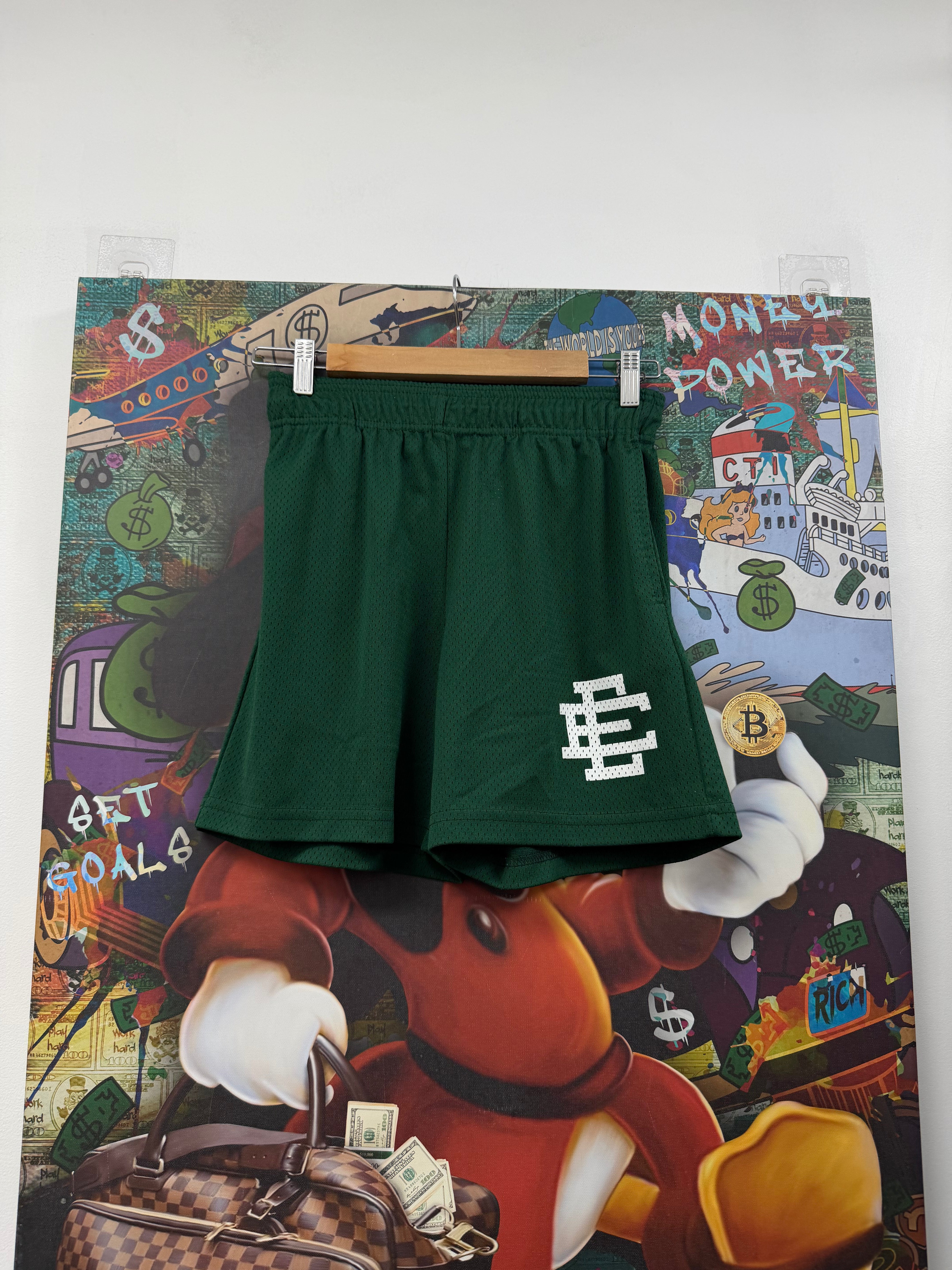 Eric Emanuel Green White Shorts