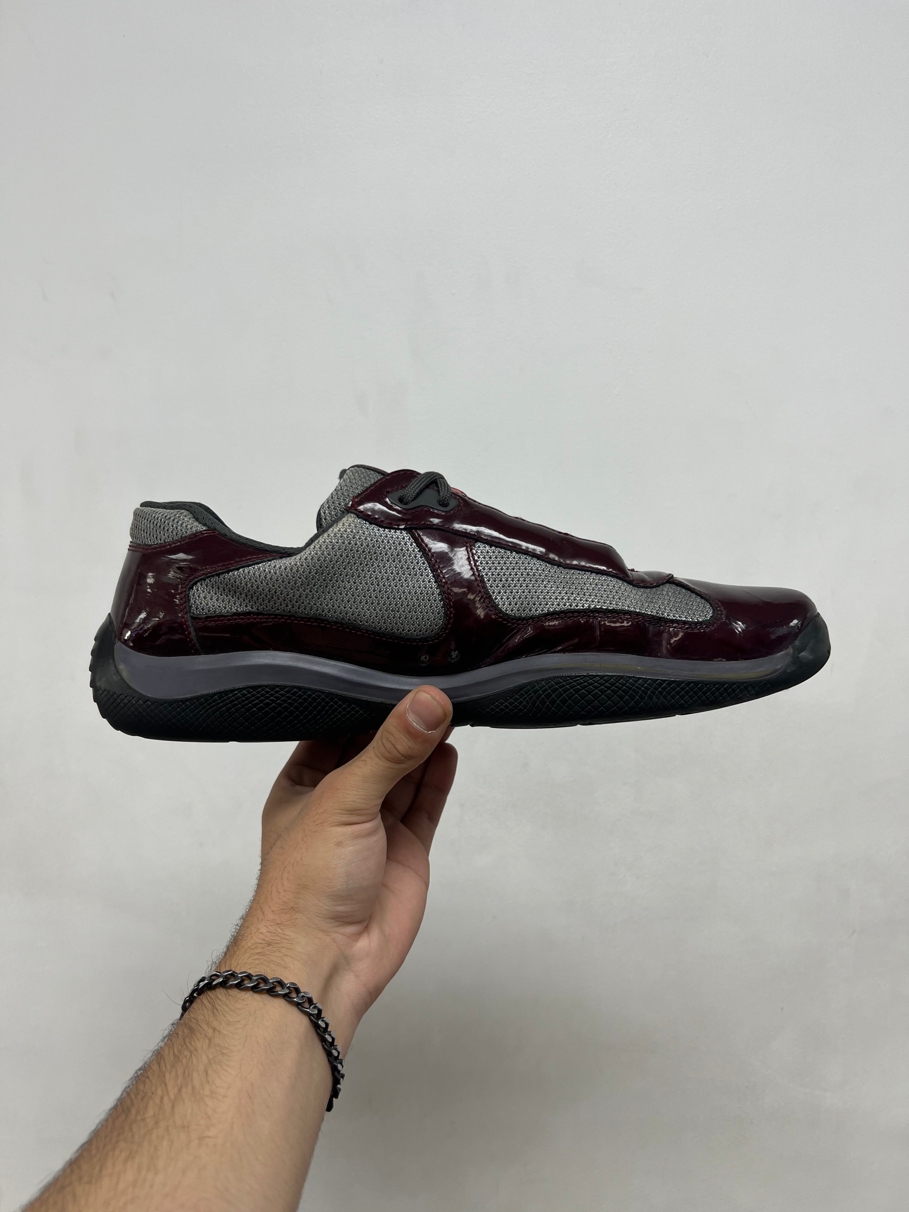 Prada Burgundy Vintage Cups Sneakers