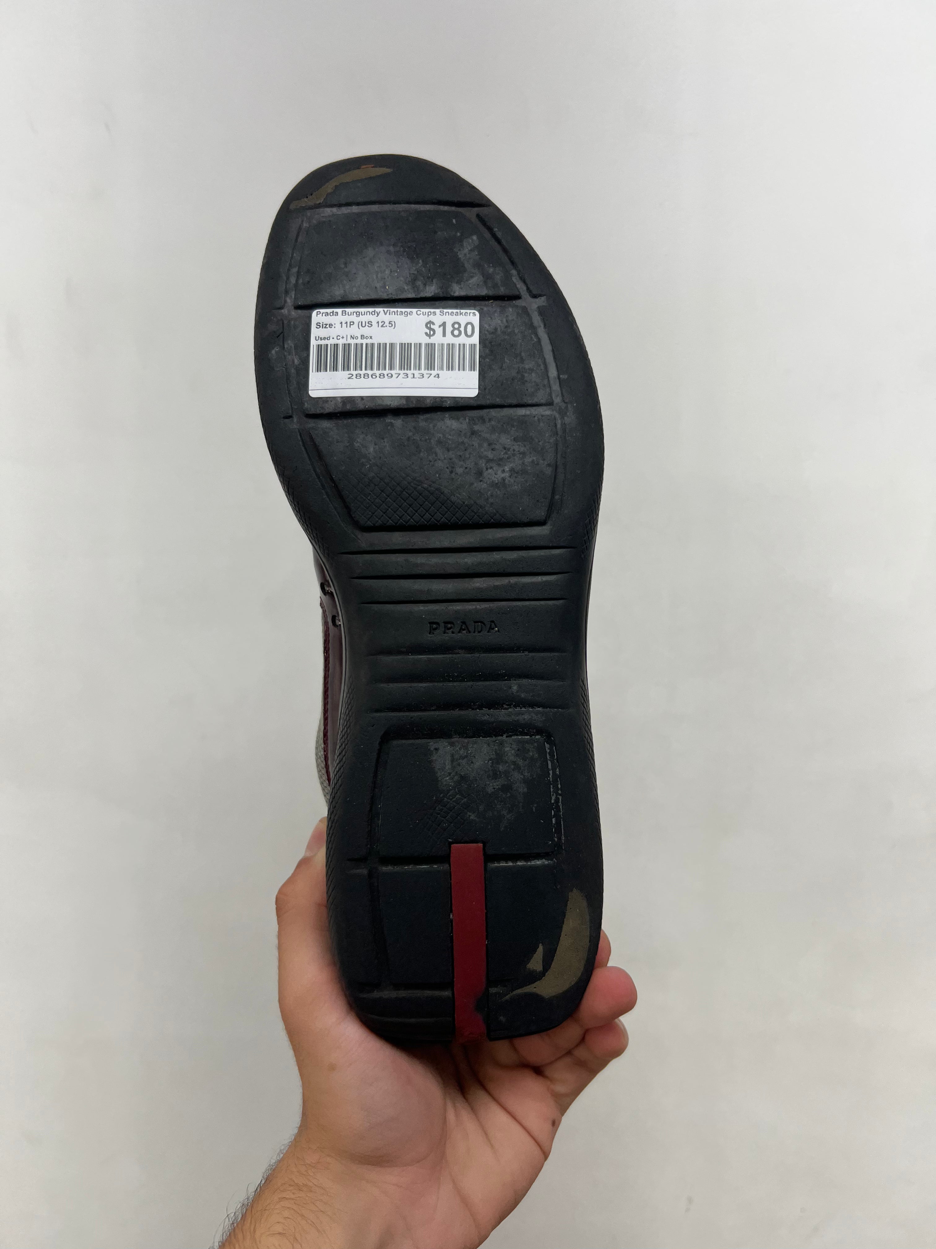Prada Burgundy Vintage Cups Sneakers