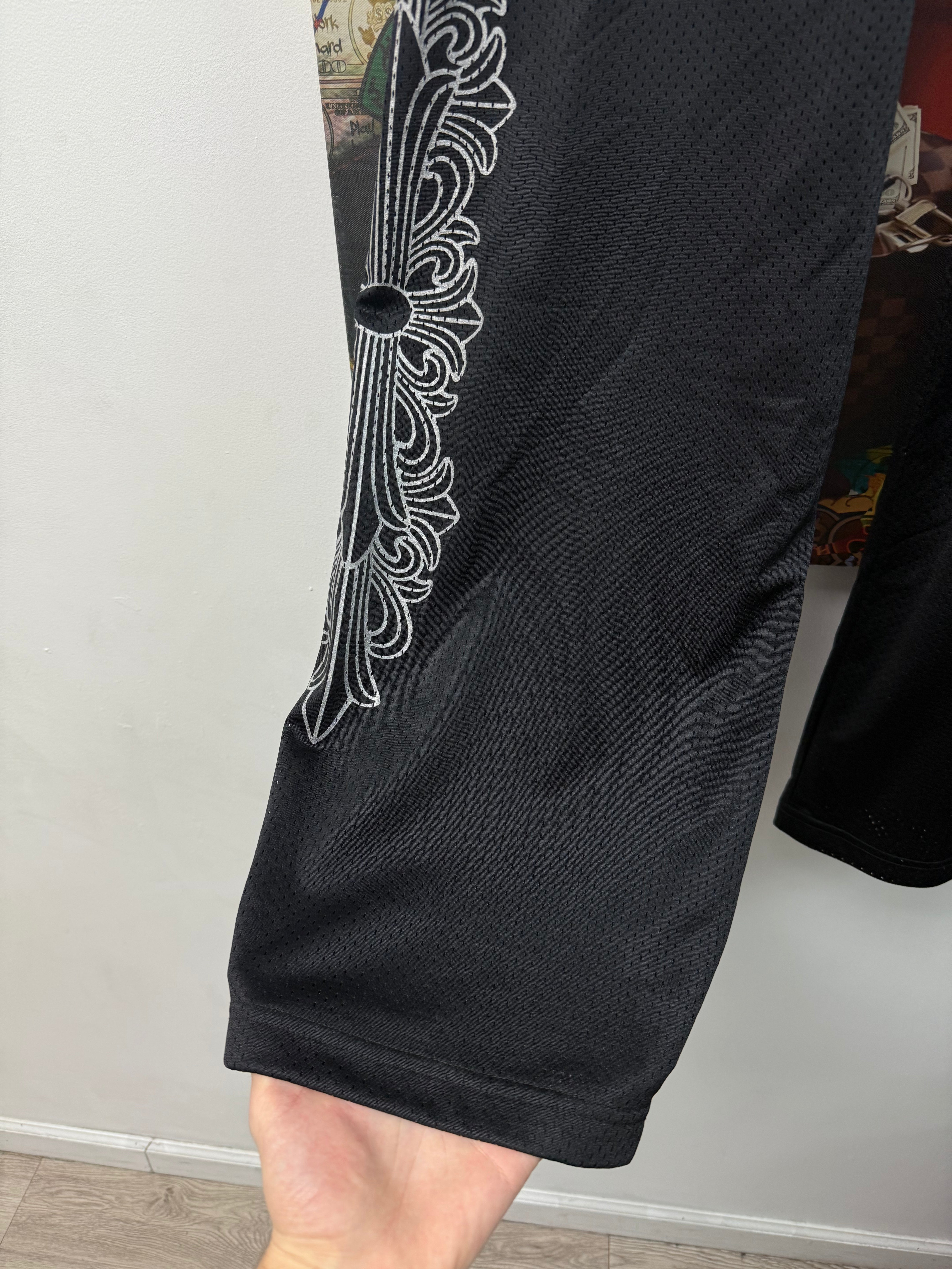 Chrome Hearts Black Mesh Varsity Warm Up Pants