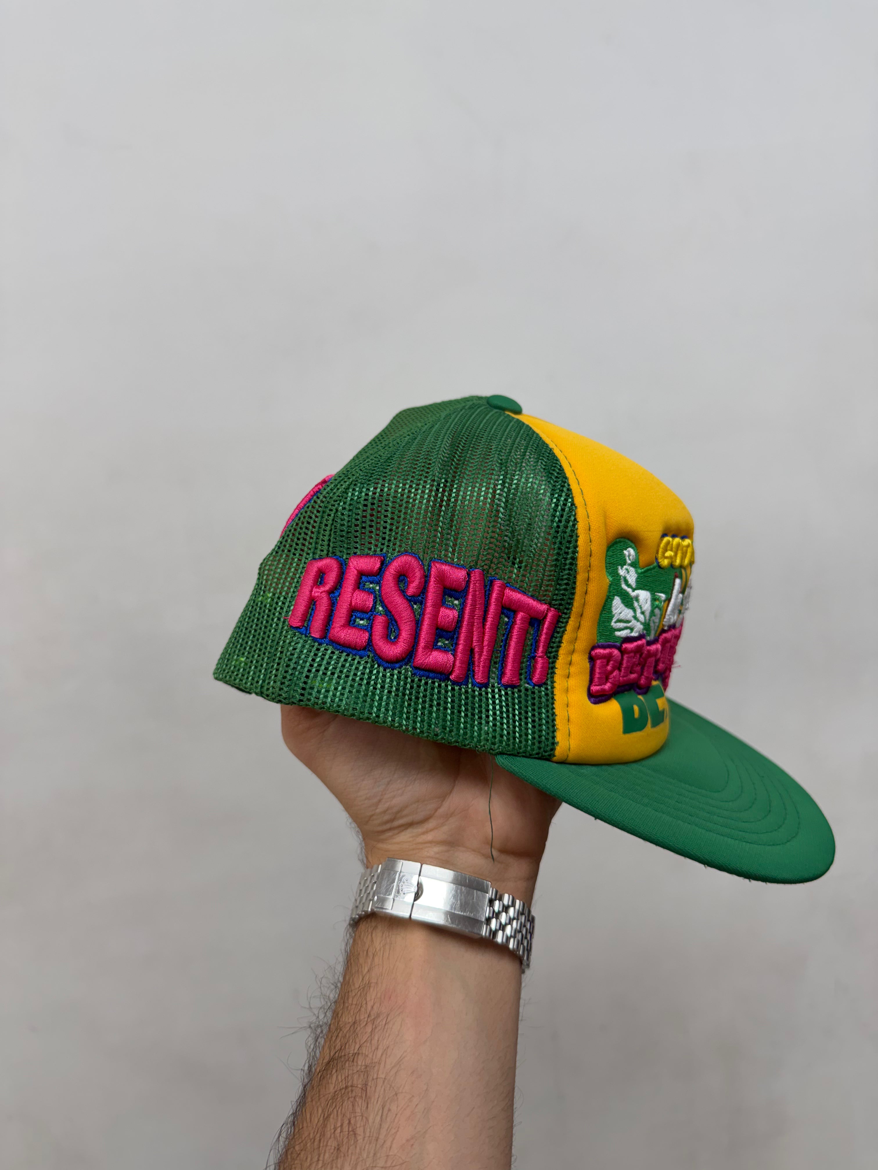 Better With Age Green Yellow Repent Trucker Hat