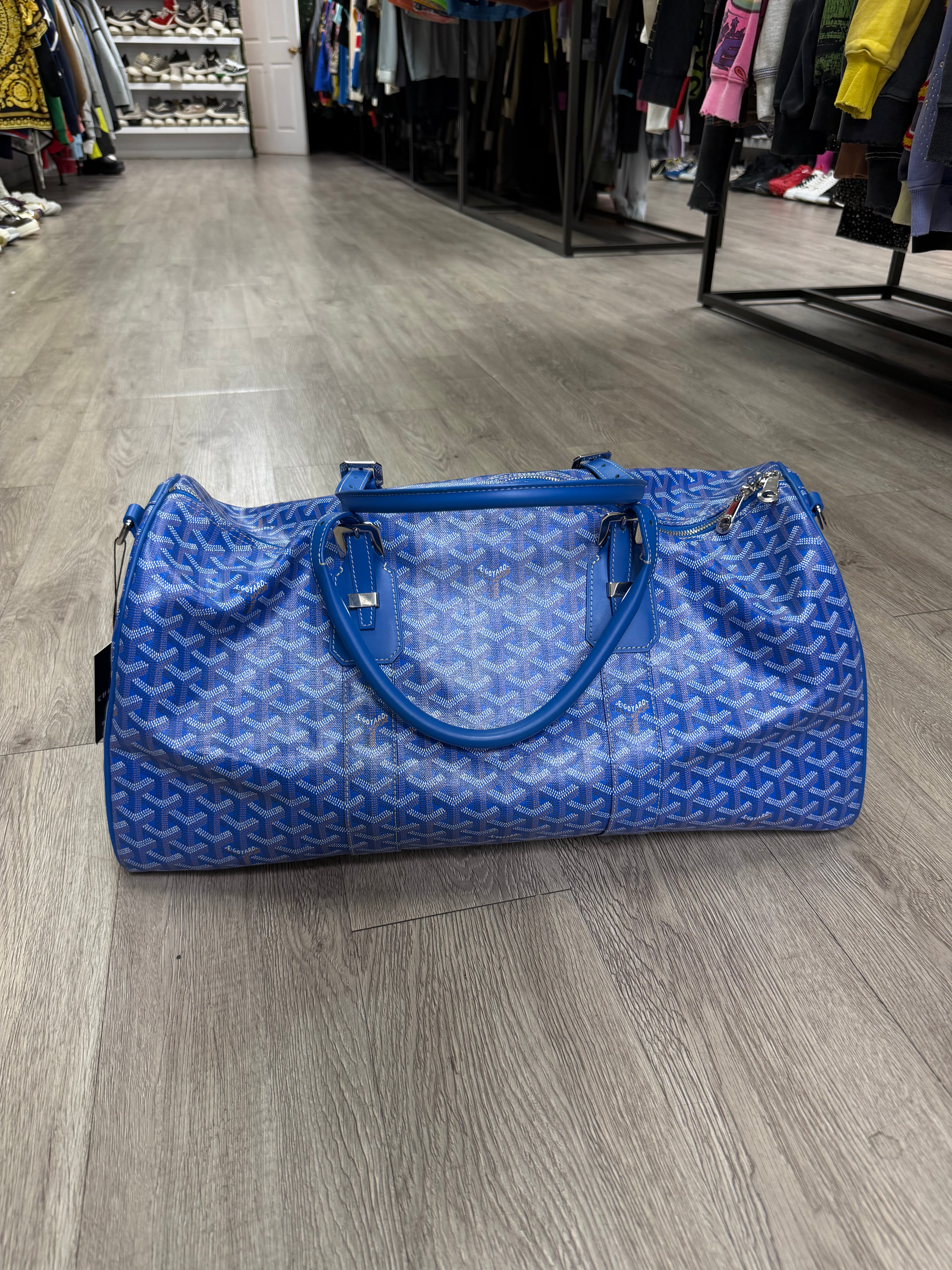 Goyard Blue Boston Bag
