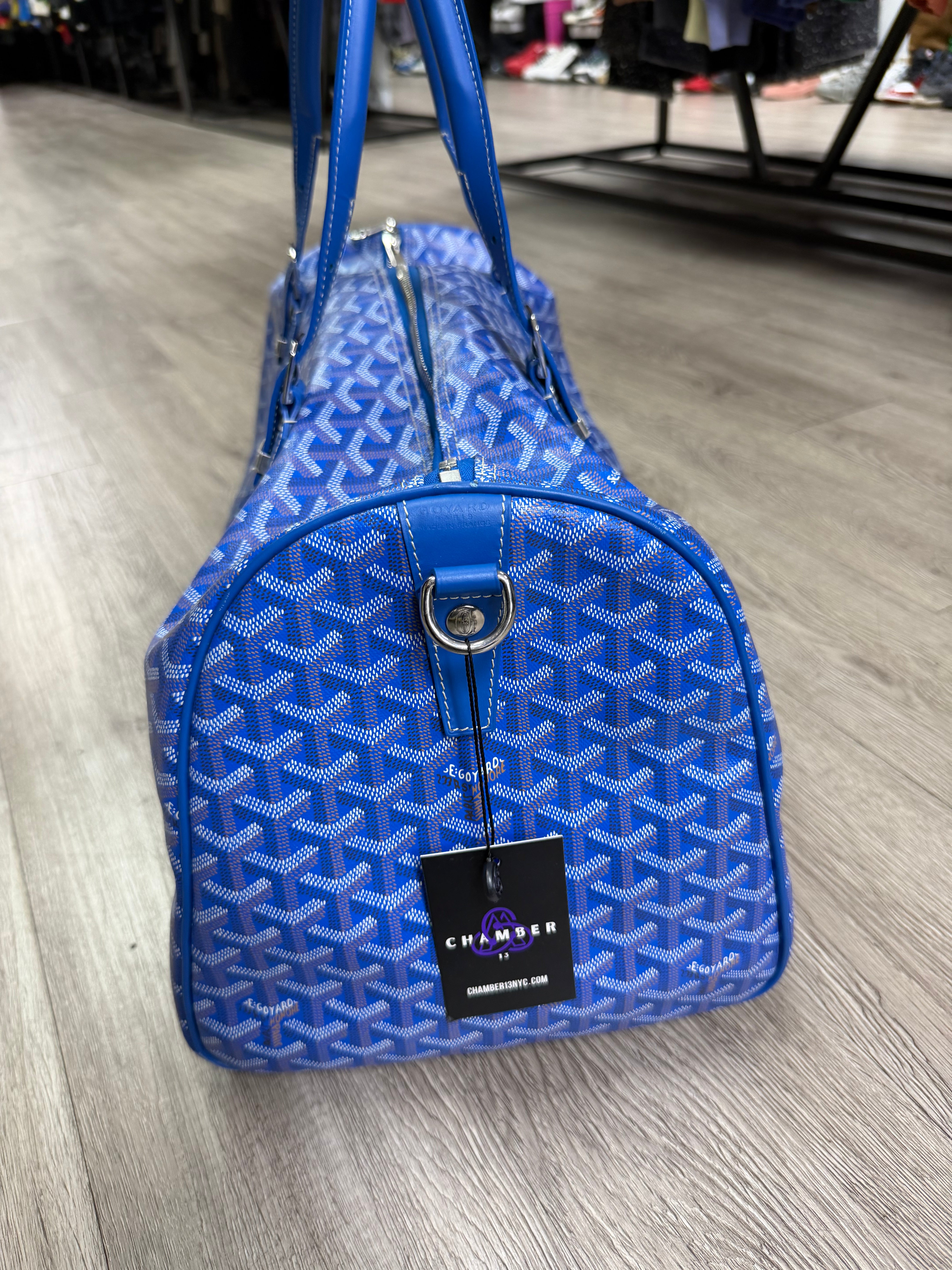 Goyard Blue Boston Bag