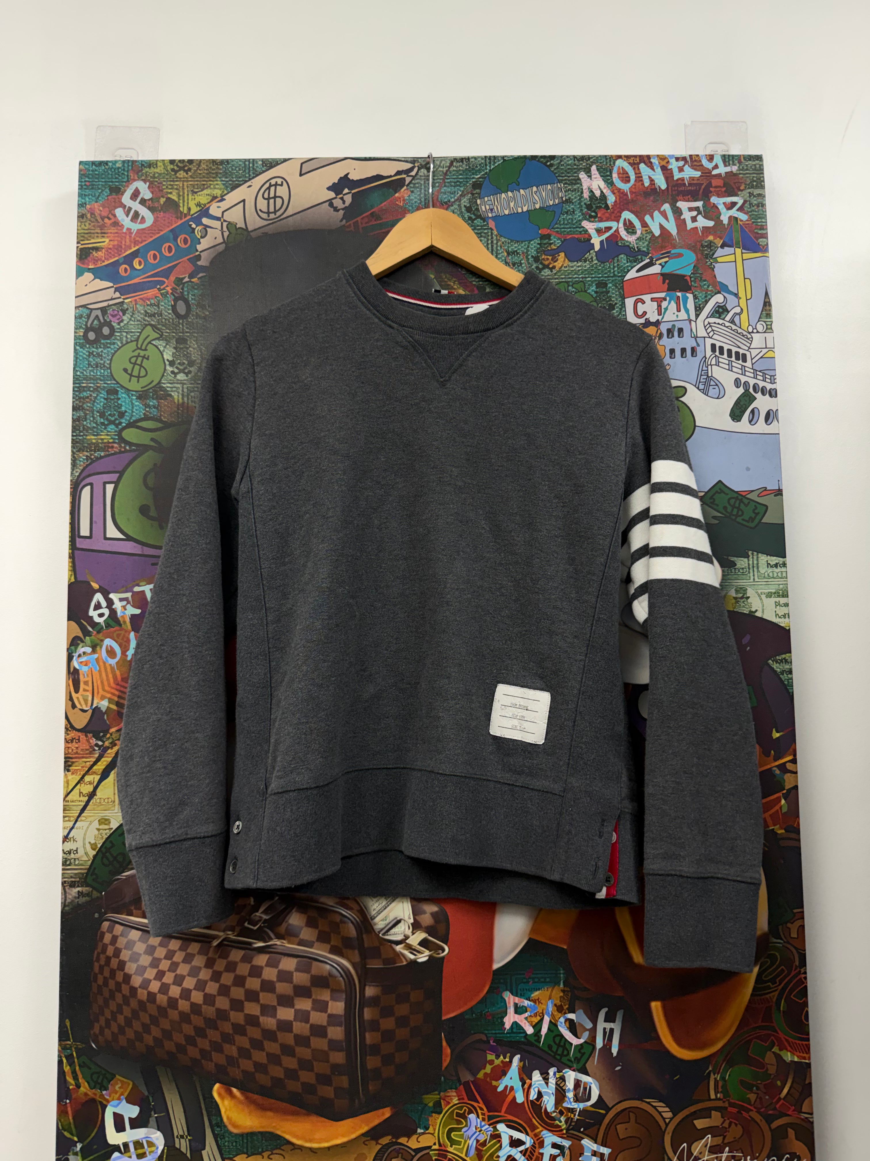 Thom Browne Grey Bar (2) Crewneck