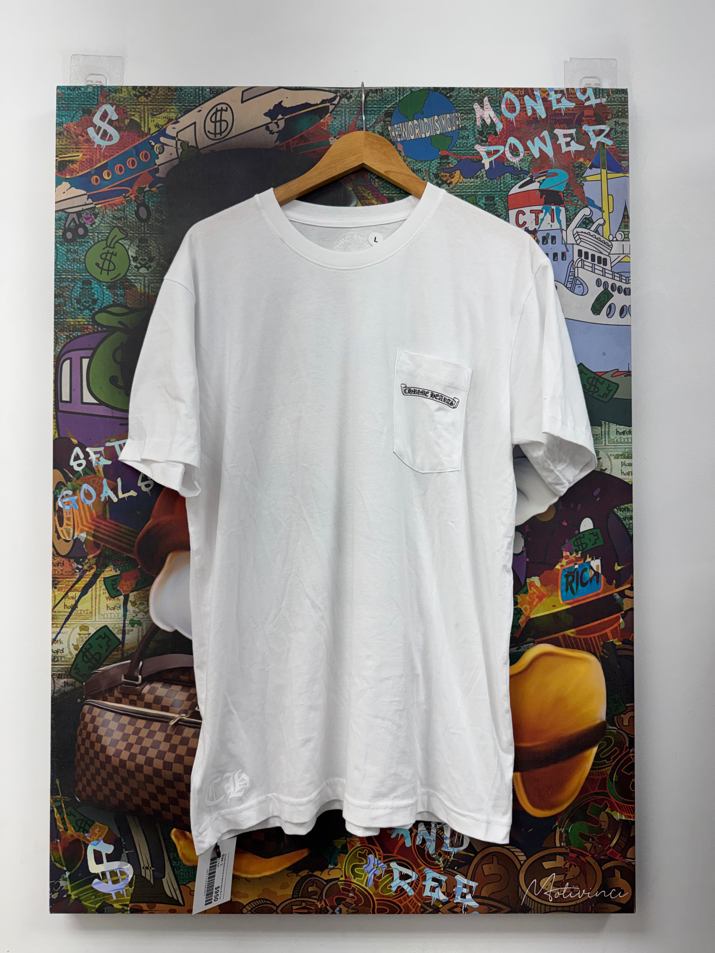 Chrome Hearts White St Barths Baby Blue Tee