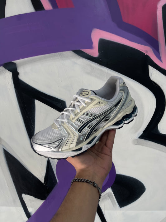 ASICS Kayano 14 White Midnight Navy Sneakers