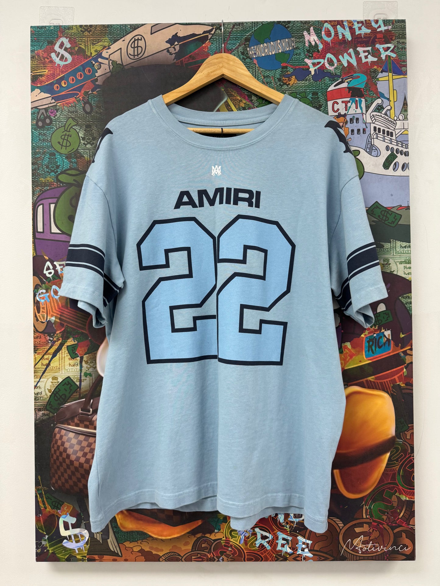 Amiri Skater Tee 22 Blue Used Large