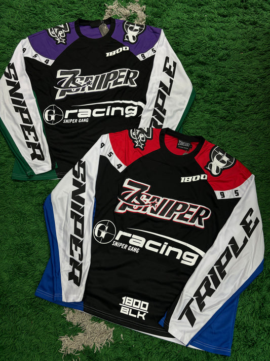 Triple 7 Racing Jersey New (Red Blue & Green Purple) (S M L XL)