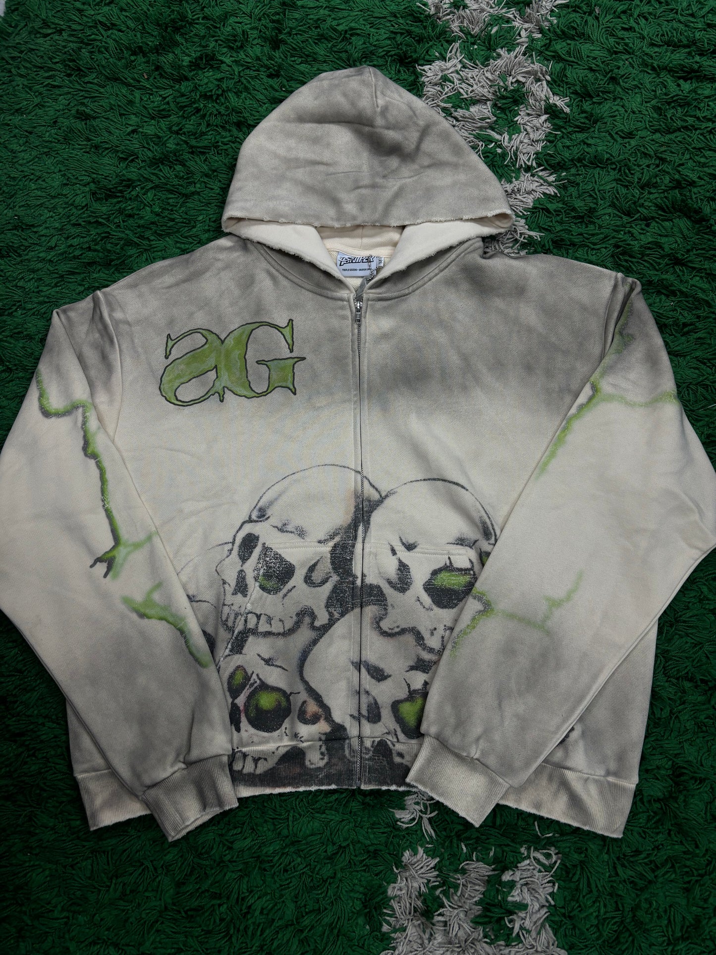 Triple 7 Vulture Zip Up White Green New (S-XXL)