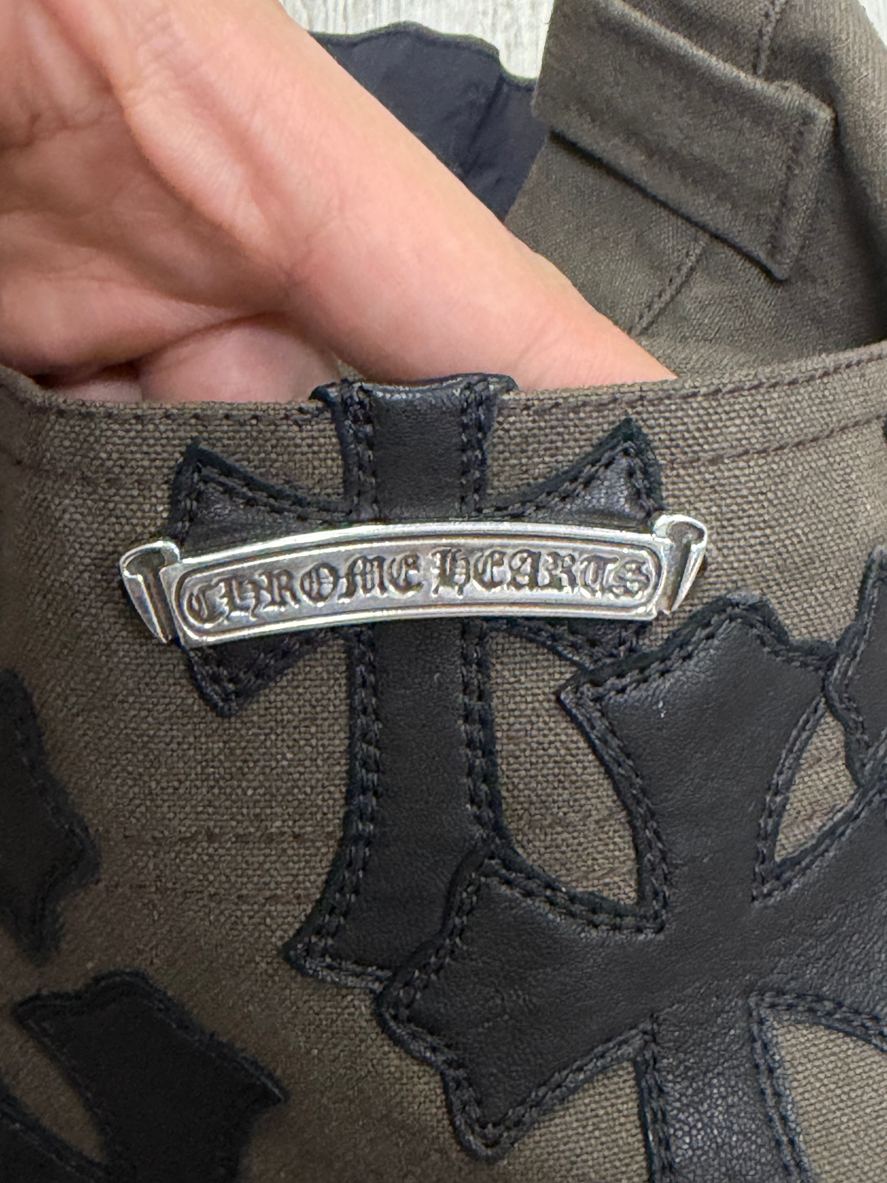 Chrome Hearts Brown Back Pocket Flooded Patch Double Knee Shorts