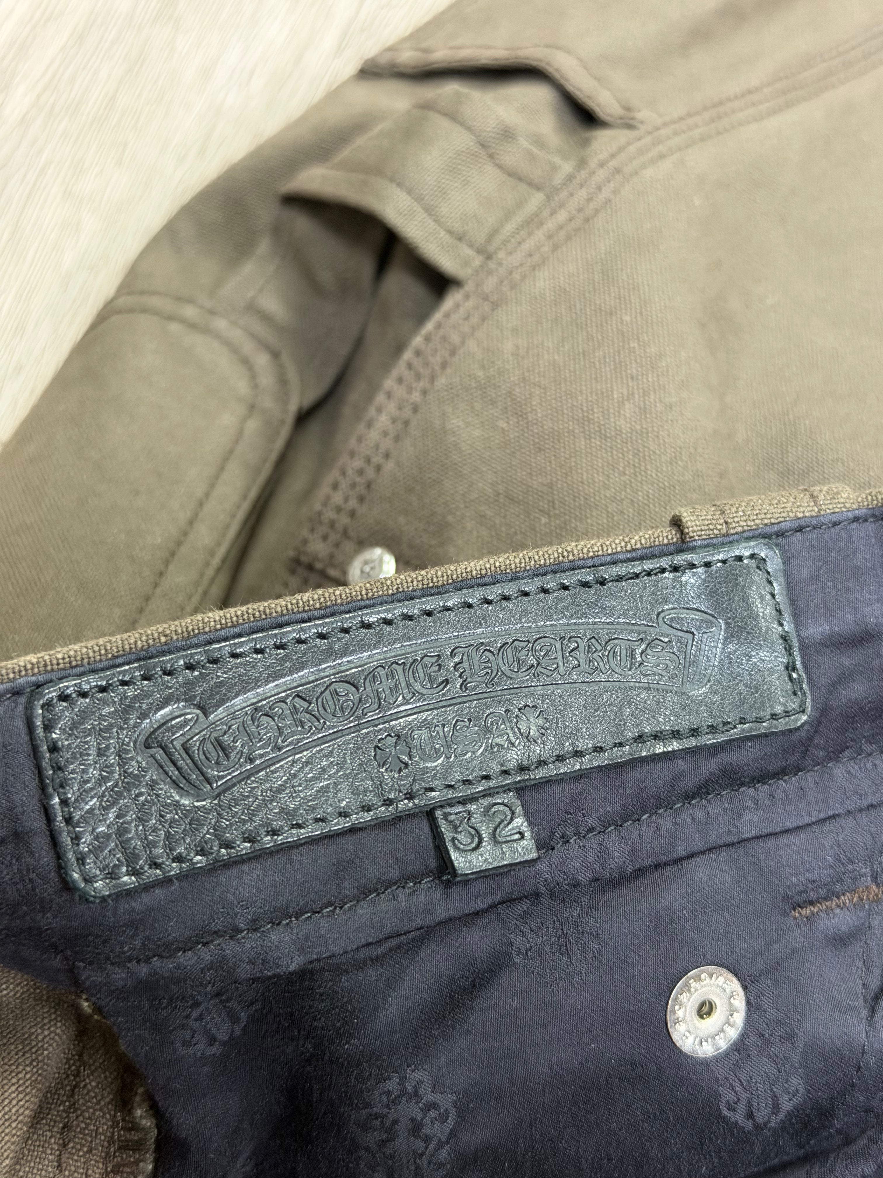 Chrome Hearts Brown Back Pocket Flooded Patch Double Knee Shorts