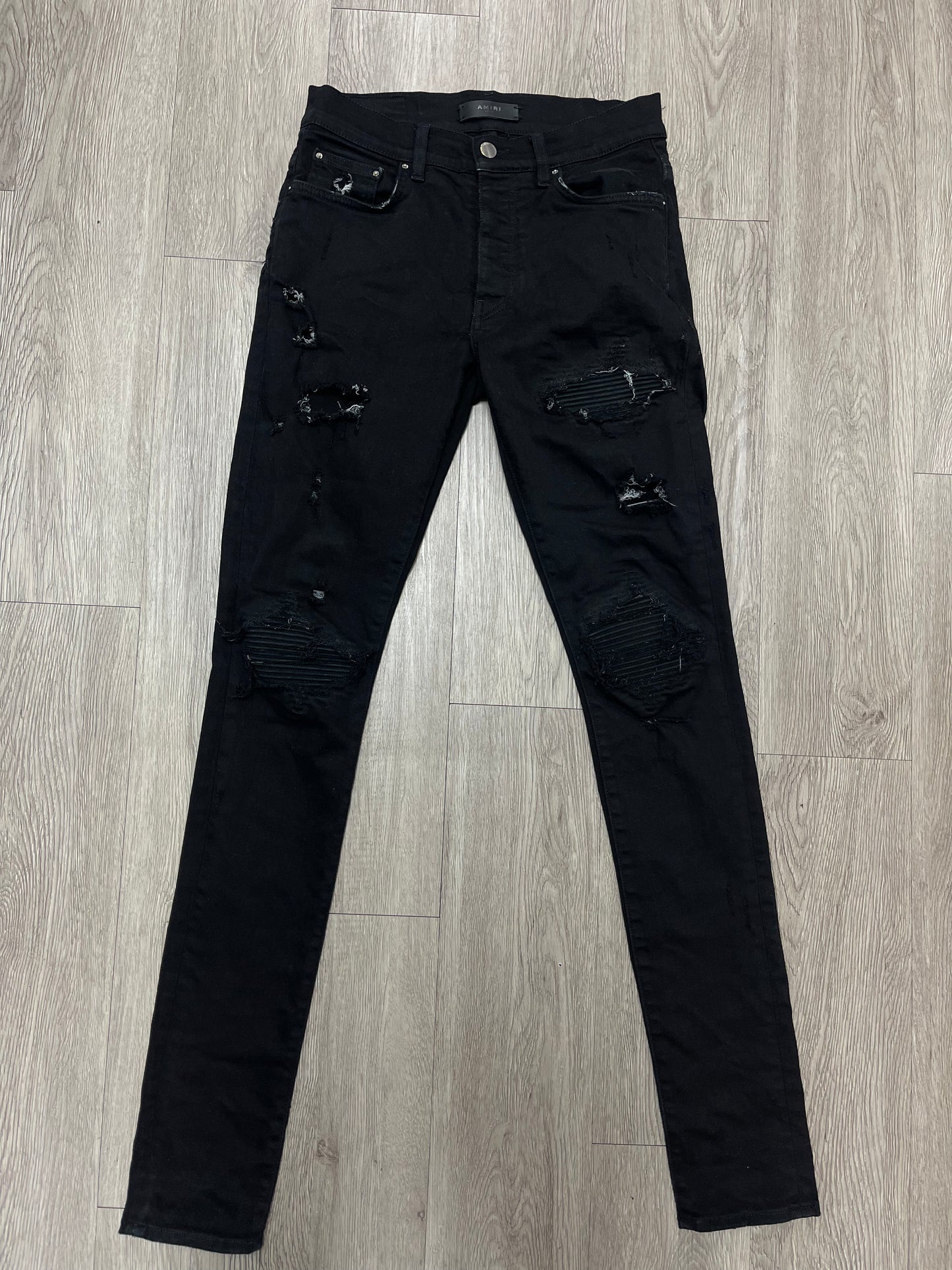 Amiri Mx1 Black Black Patch Jeans