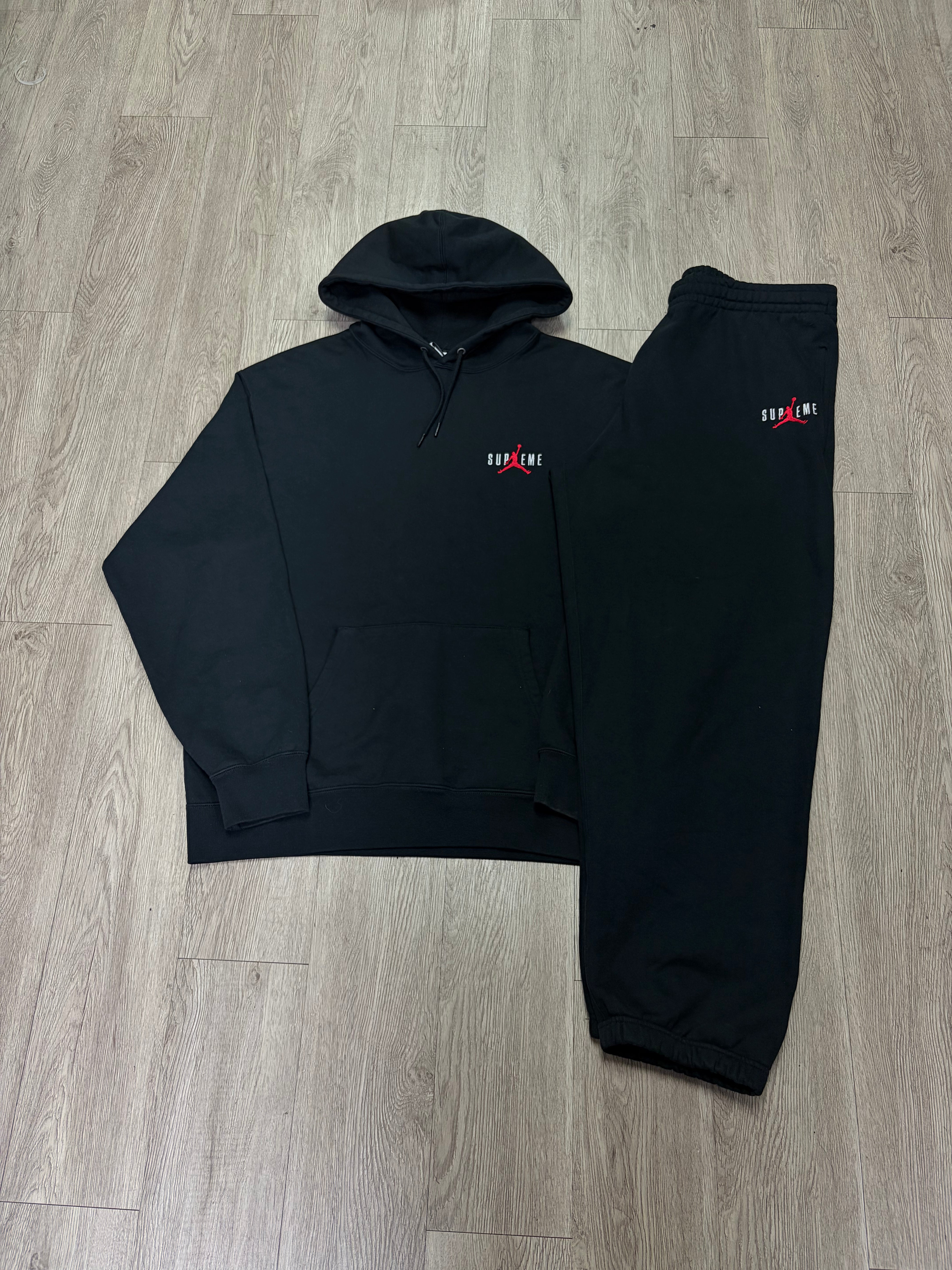 Supreme Jordan Black Red Sweatsuit