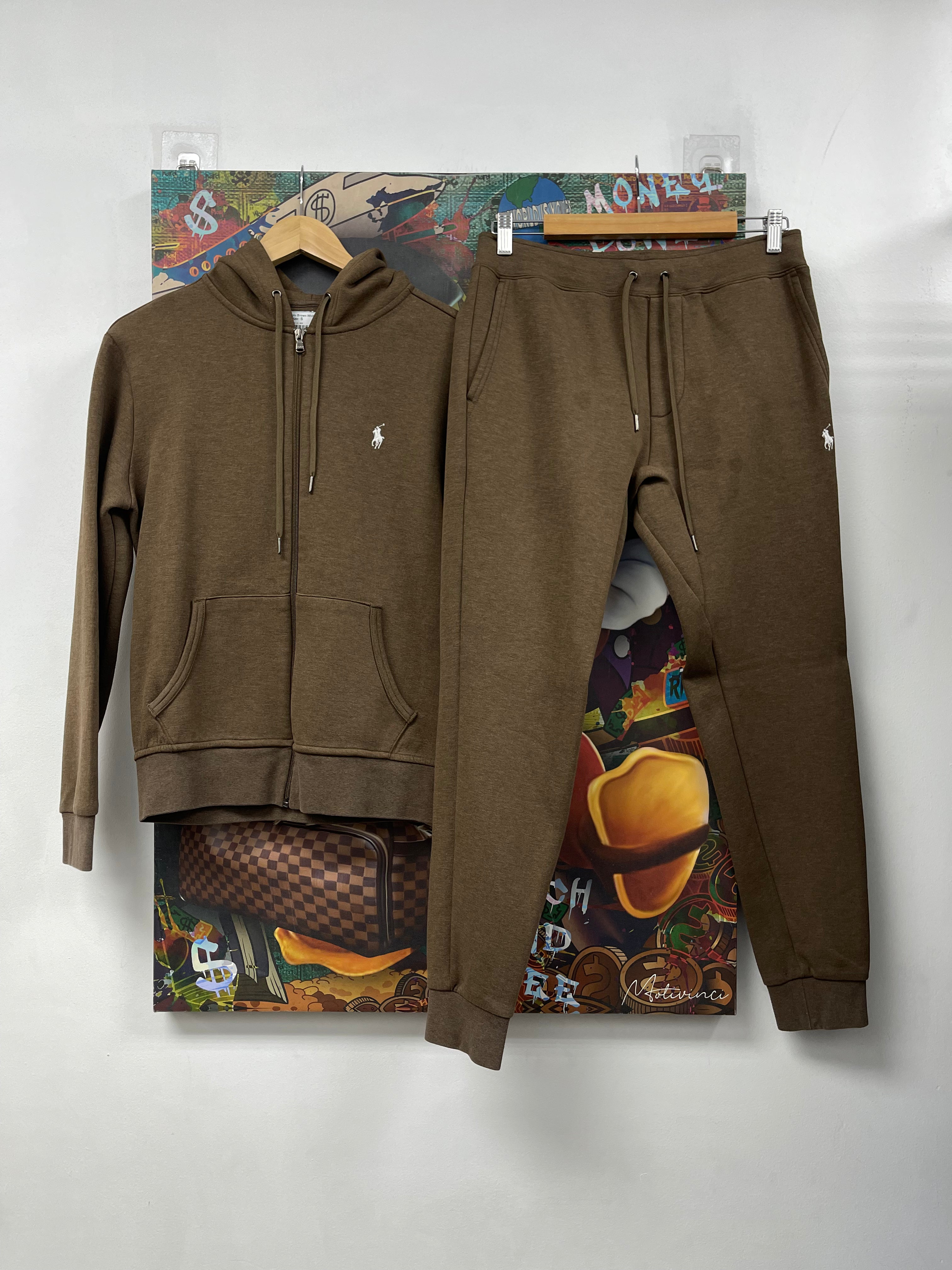 Polo Brown White Tech Sweatsuit