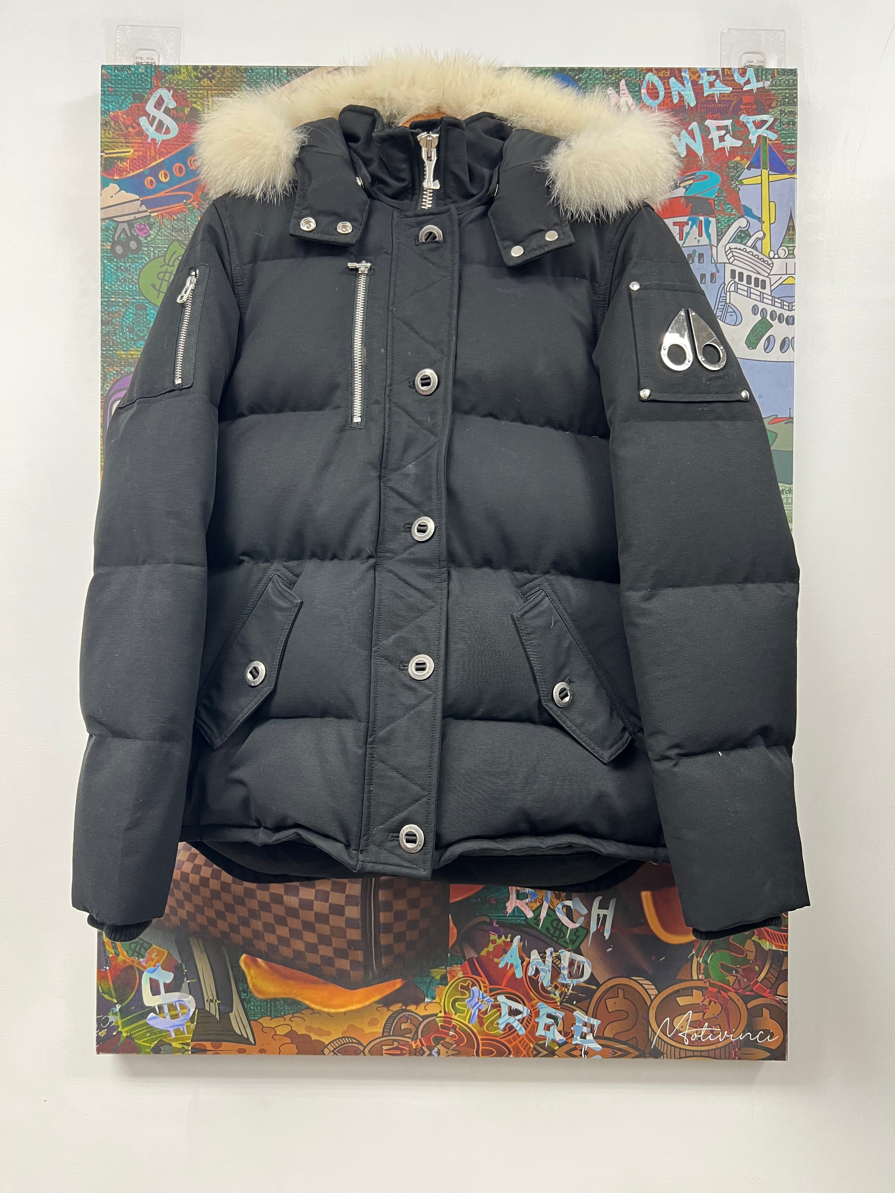 Moose Knuckles Black White Fur 3Q Parka