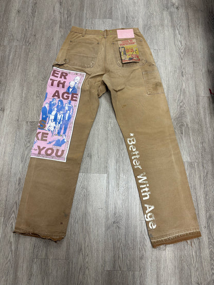 Better with Age "Looks Like You" Beige & Tan Jeans