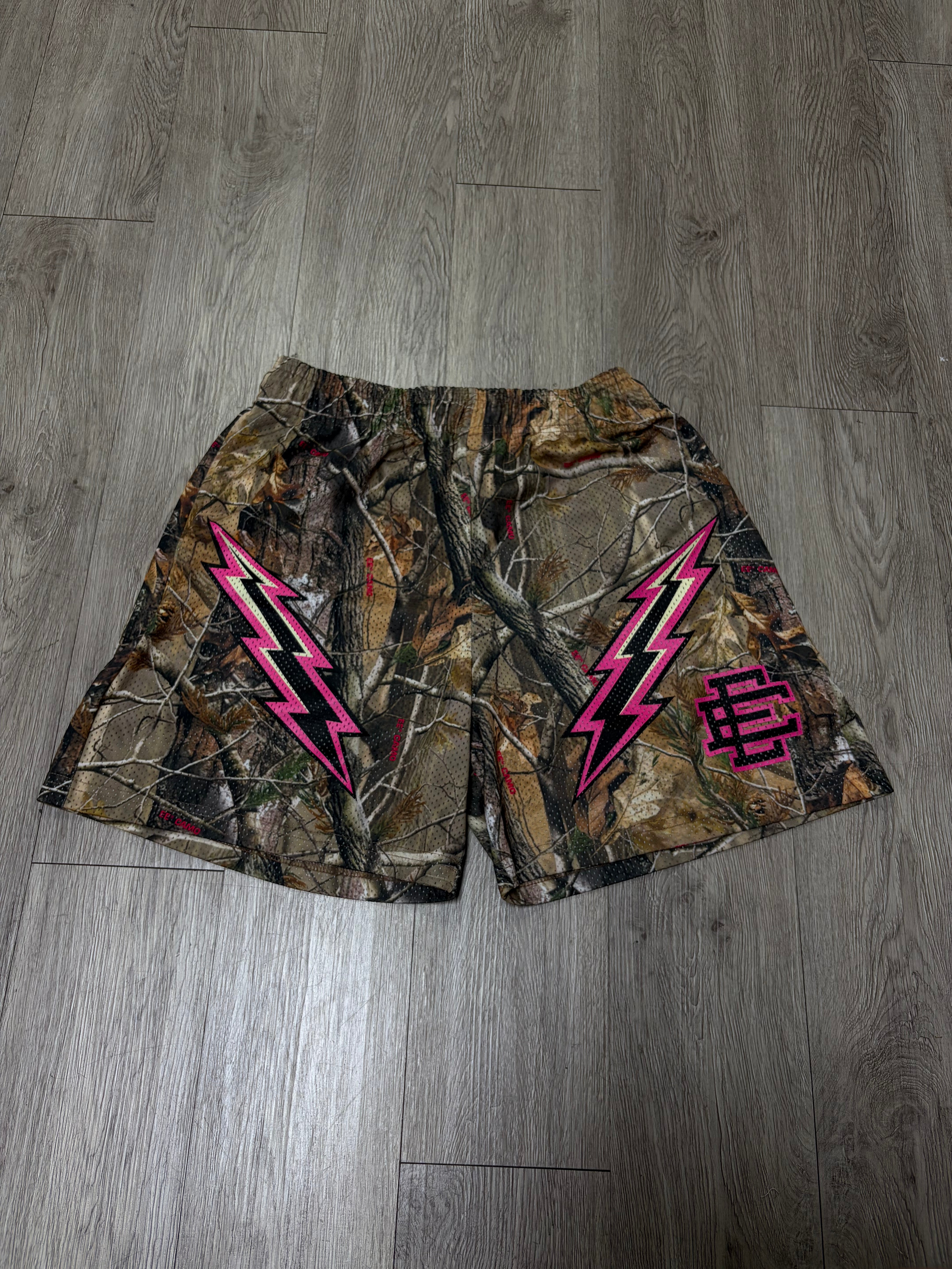 Eric Emanuel Realtree Camo Pink Bolt Shorts
