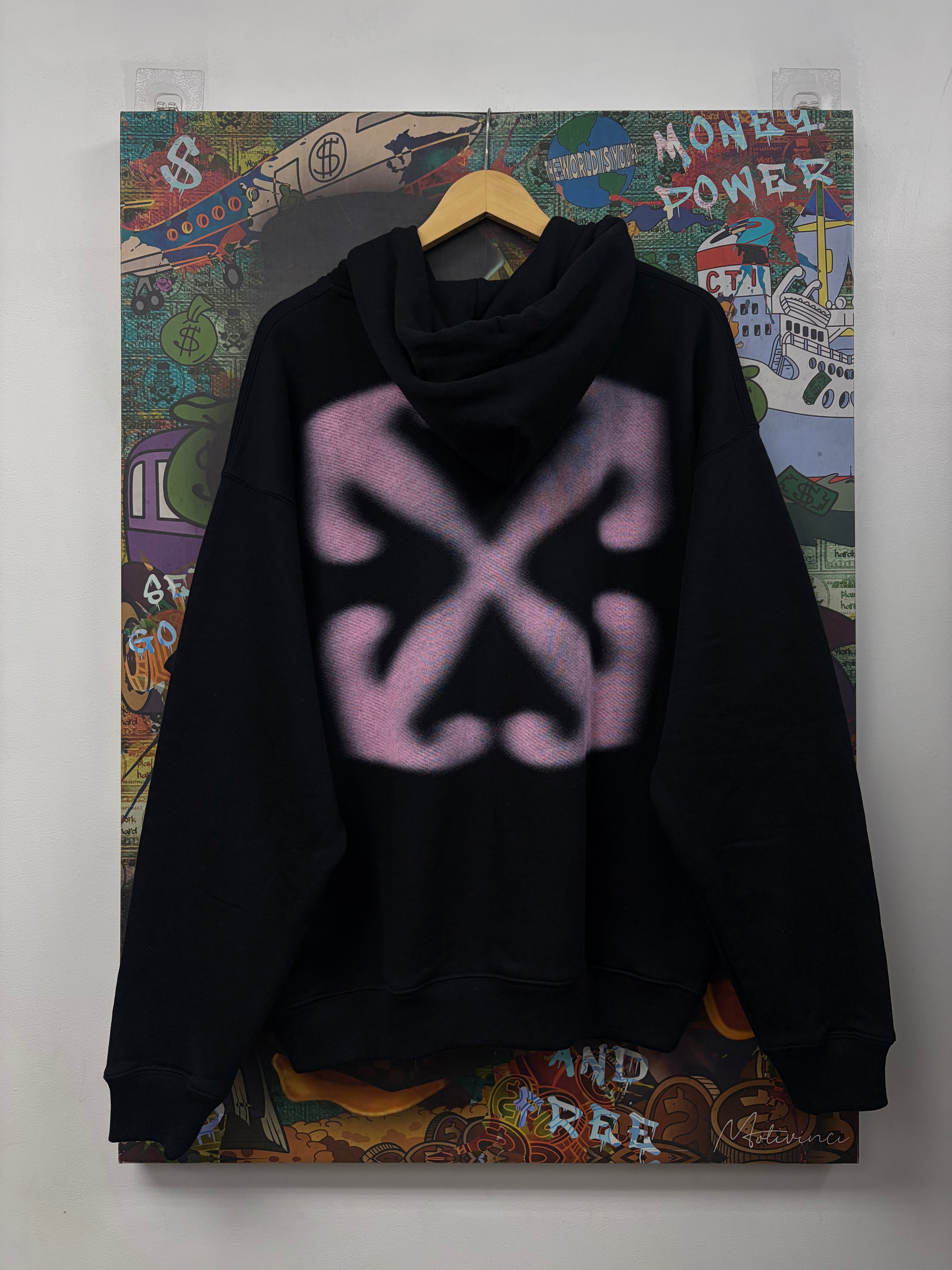 Off White Black Pink Skater Hoodie