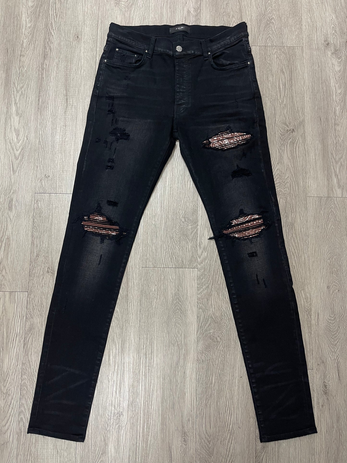 Amiri MX1 Black Brown Paisley Jeans