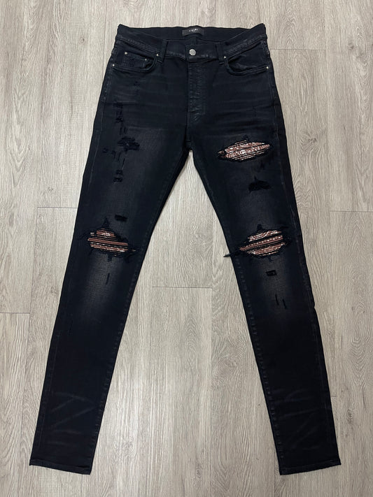 Amiri MX1 Black Brown Paisley Jeans