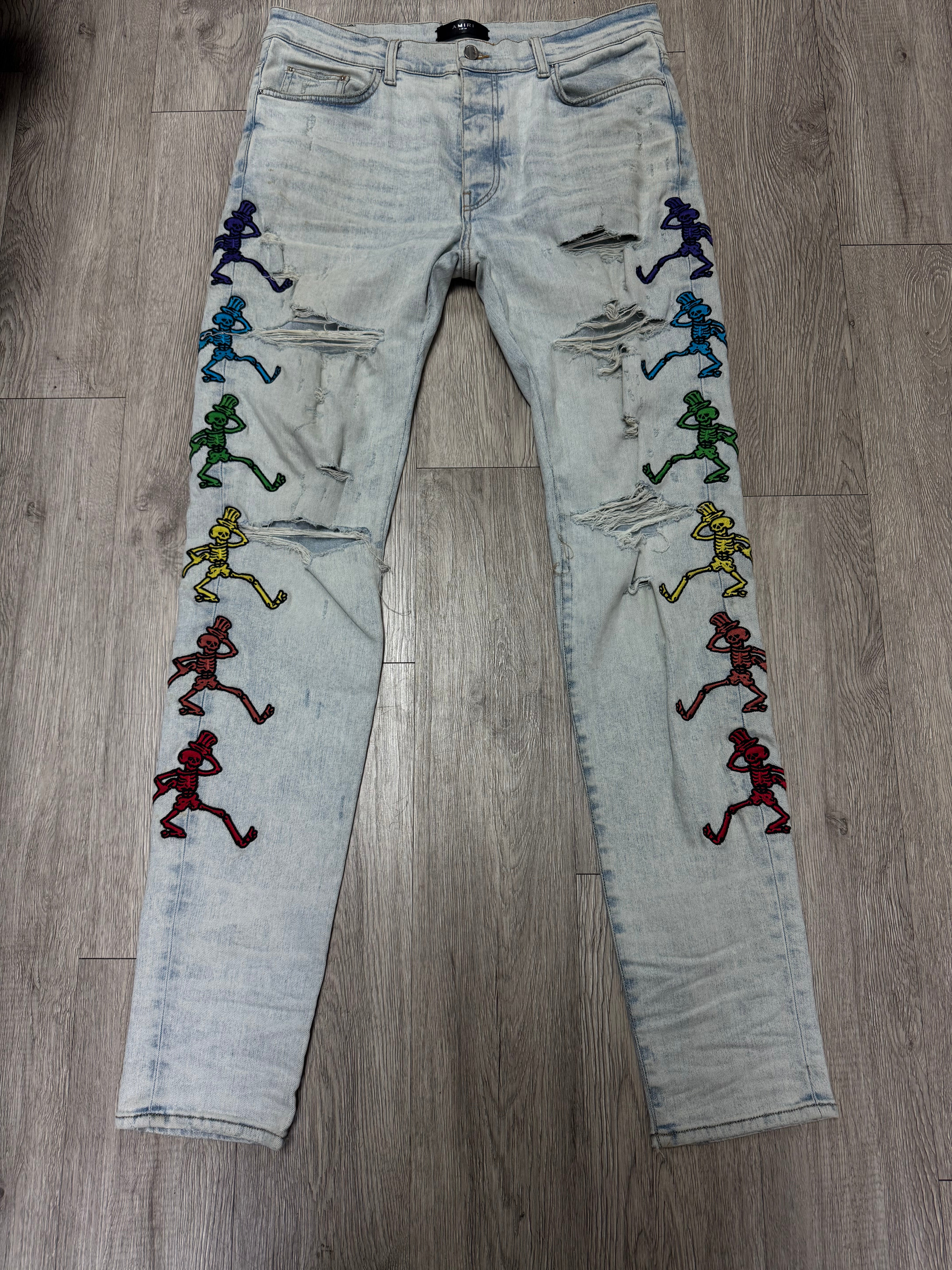 Amiri Stone Wash Grateful Dead Dance Jeans